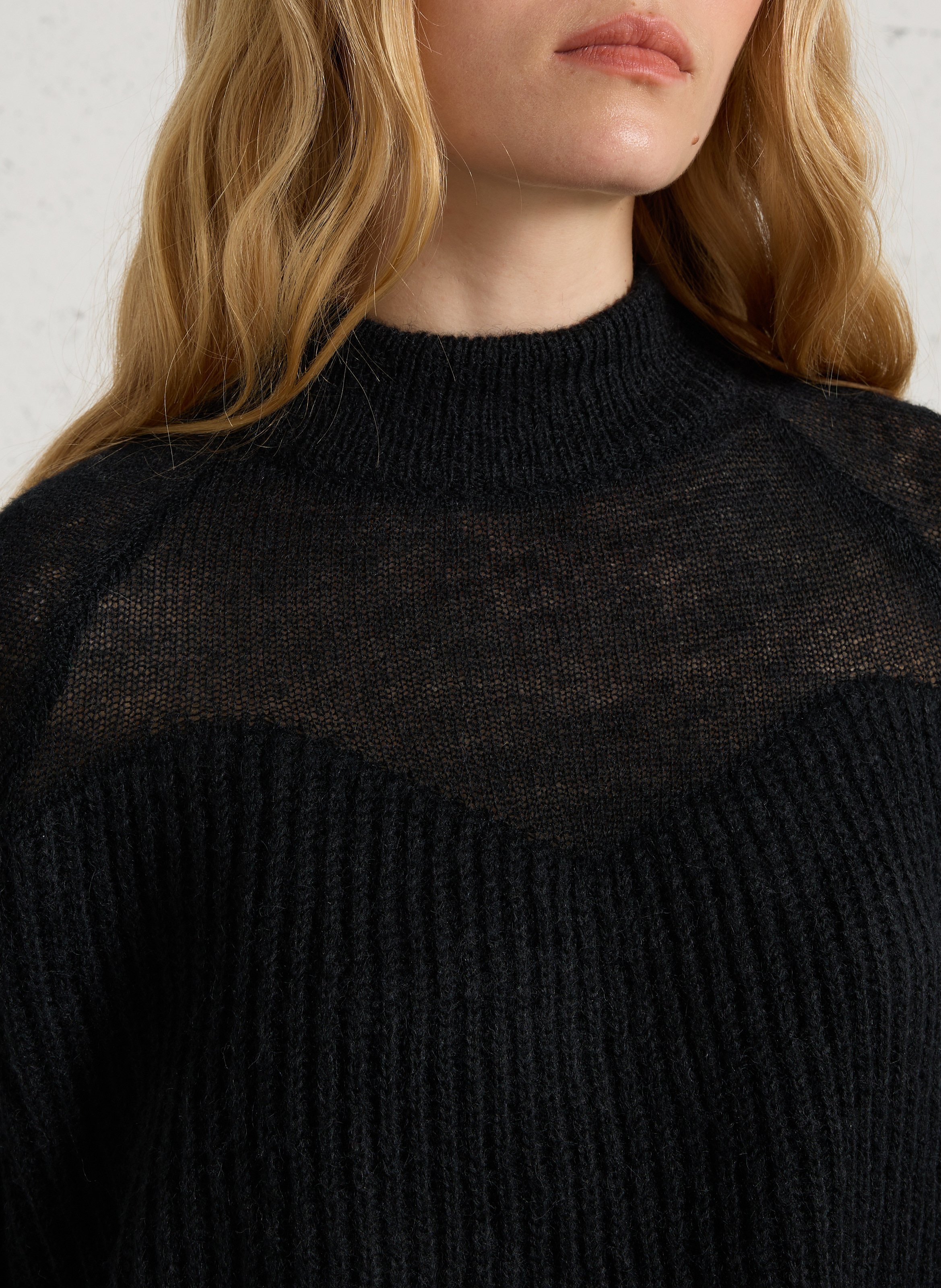 Ronde hals pullover in effen kleur SEE U SOON Zwart