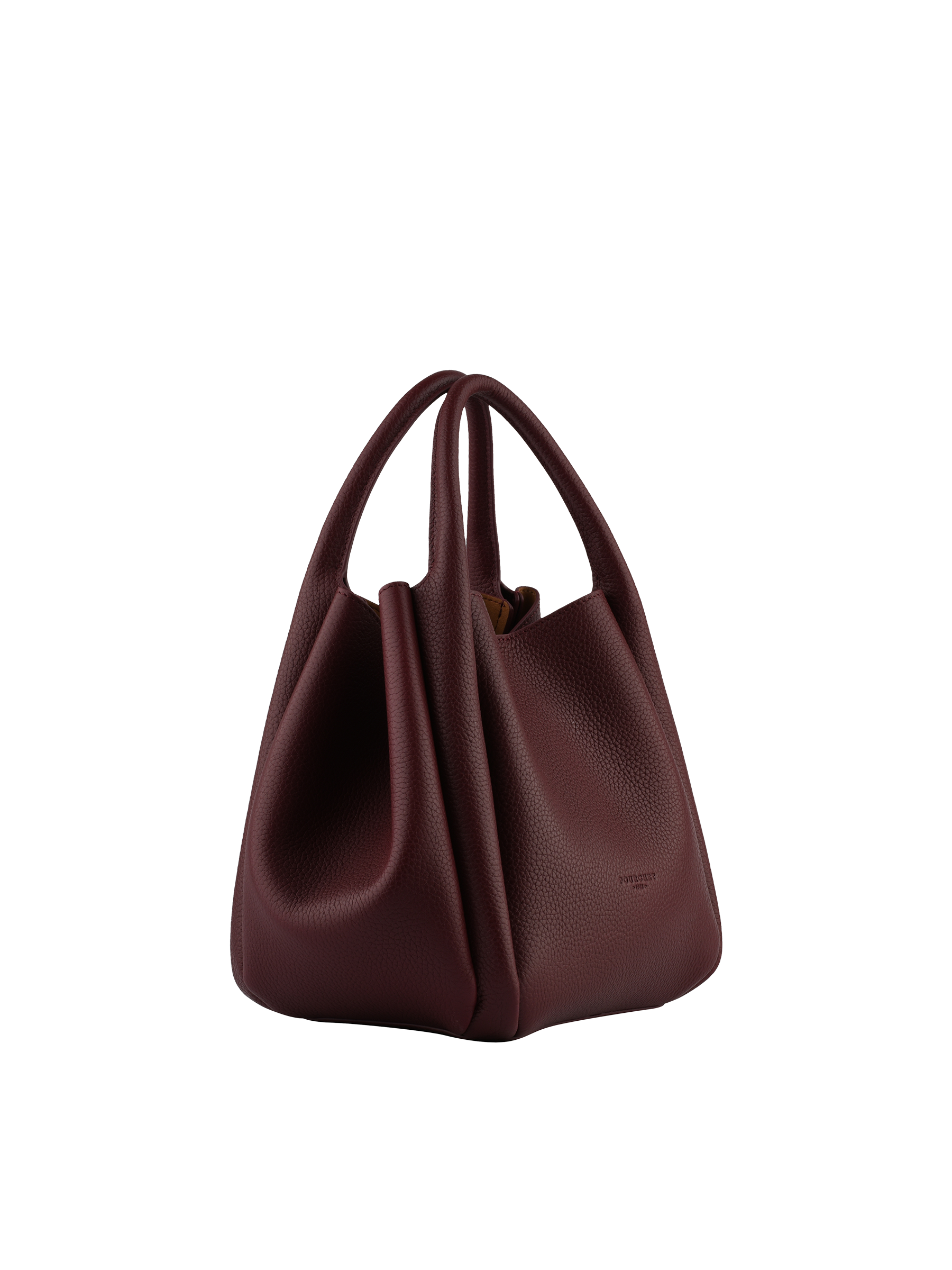 Calfskin leather handbag POURCHET Red