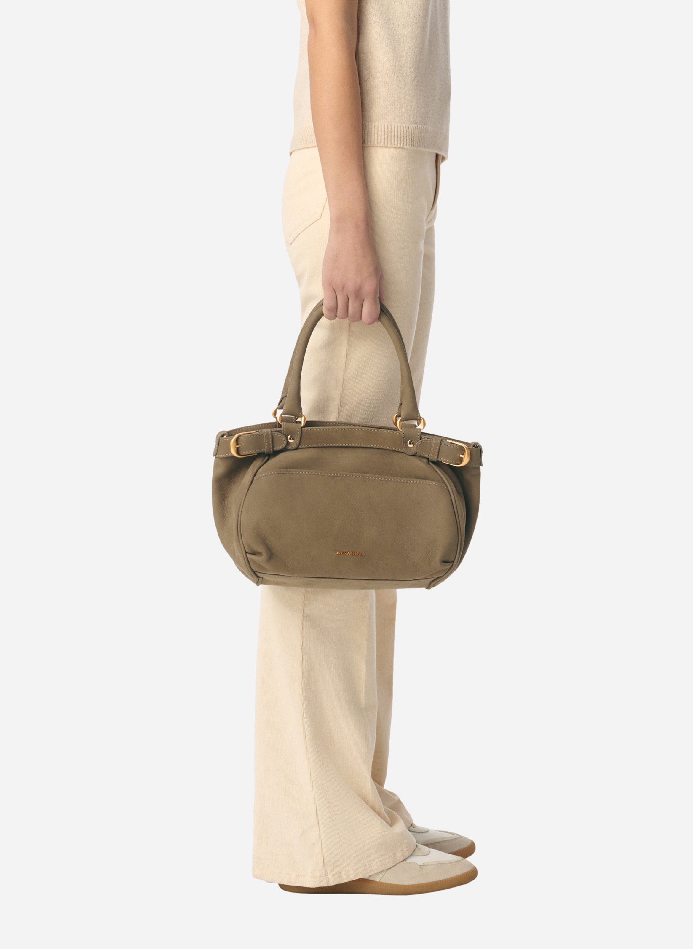 Handtasche aus Leder VANESSA BRUNO Grau