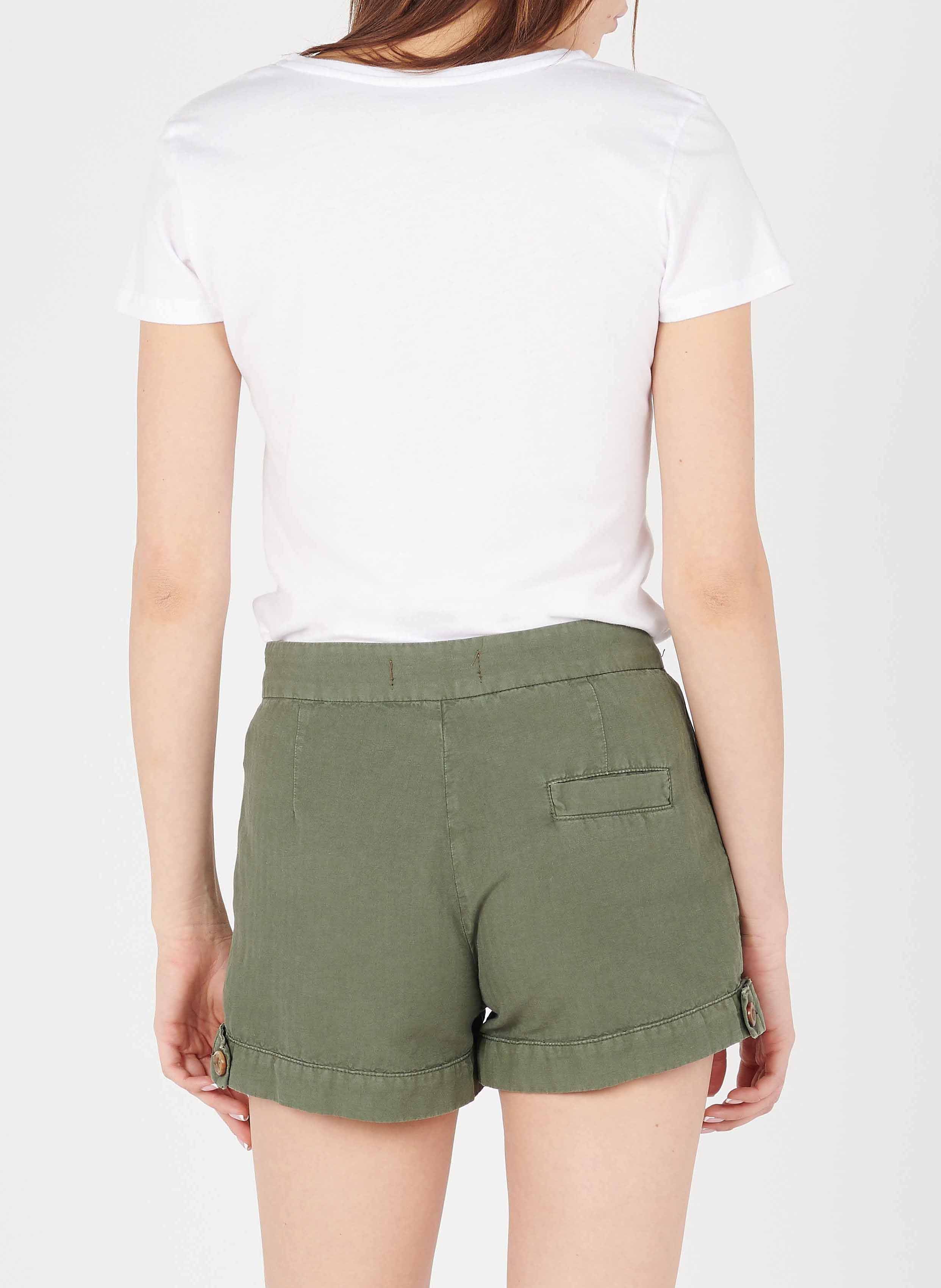 Baumwoll-T-Shirt mit V-Ausschnitt MAJESTIC FILATURES Weiss