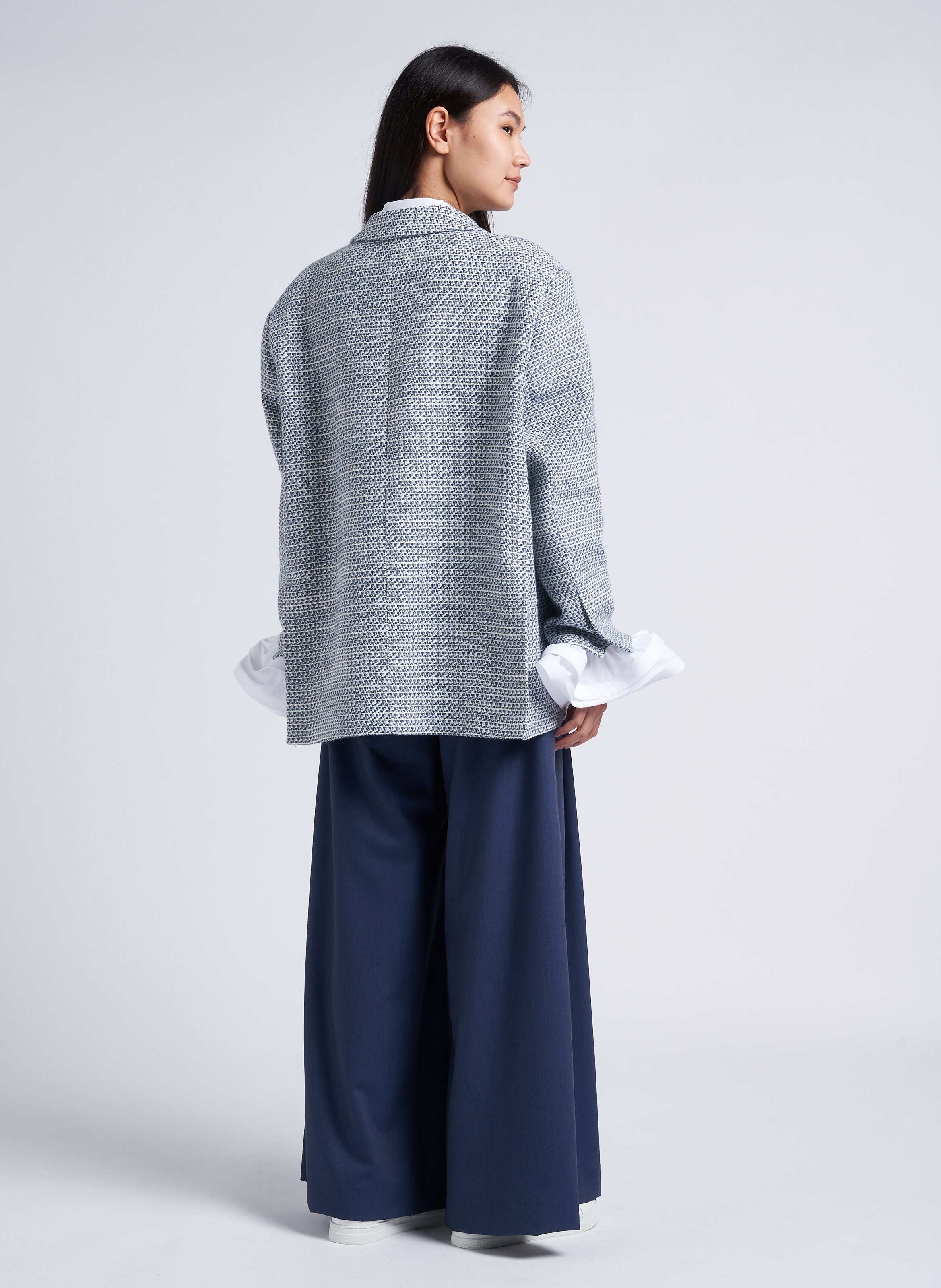 Veste col tailleur jacquard en coton mélangé IMPERIAL Multicolore