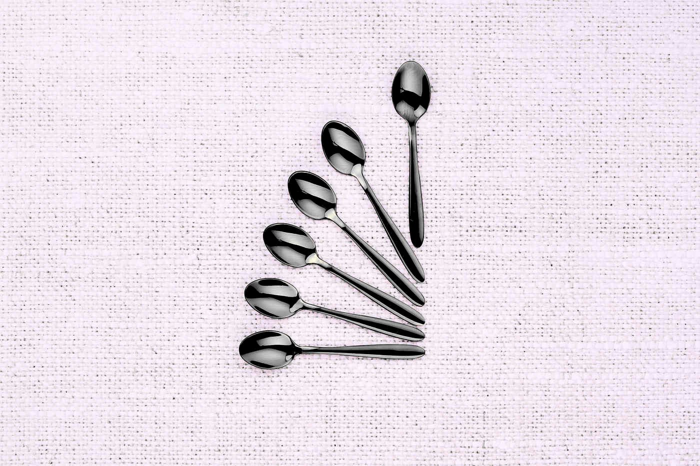 Kaja - black set of 6 teaspoons BJORN Black