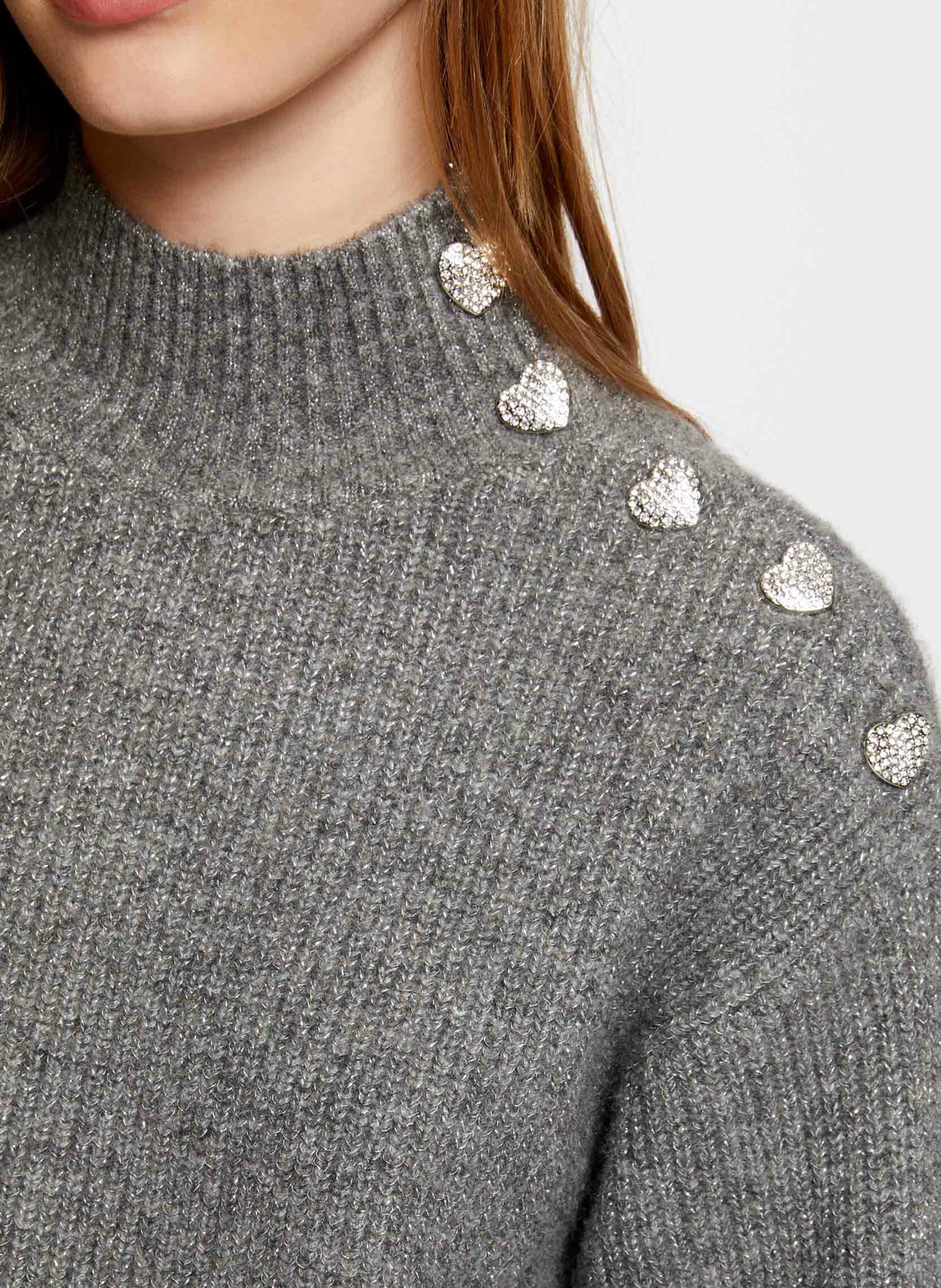 Robe pull droite à col montant MORGAN Gris