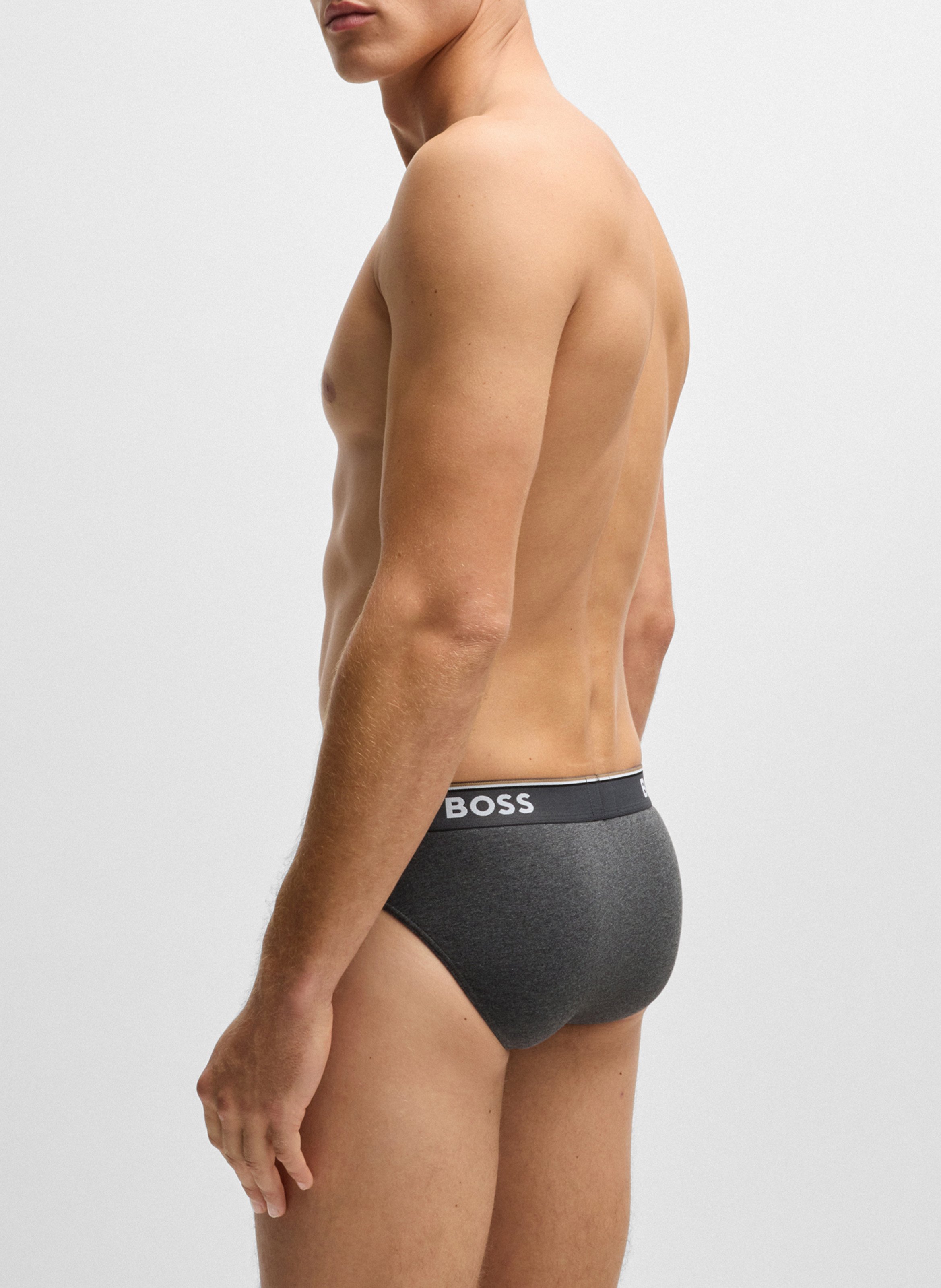 Lot de 3 slips en coton mélangé Argent