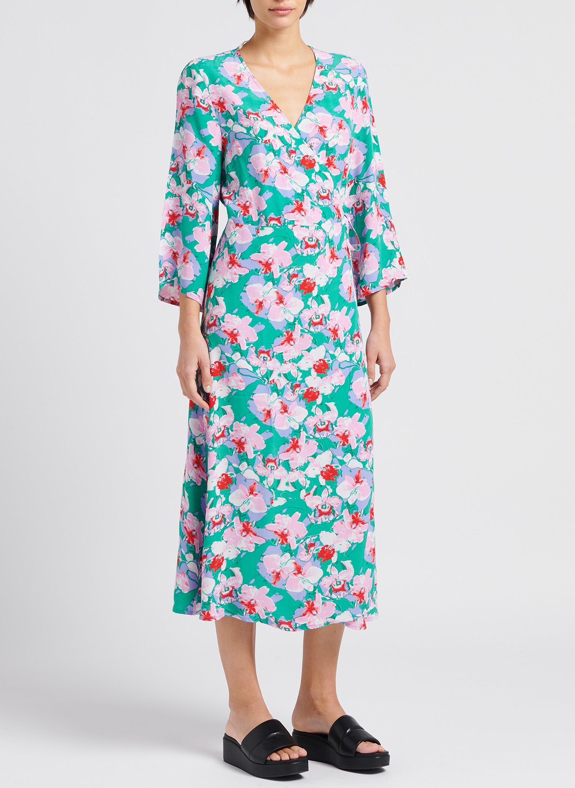 Robe midi imprimée VILA Vert