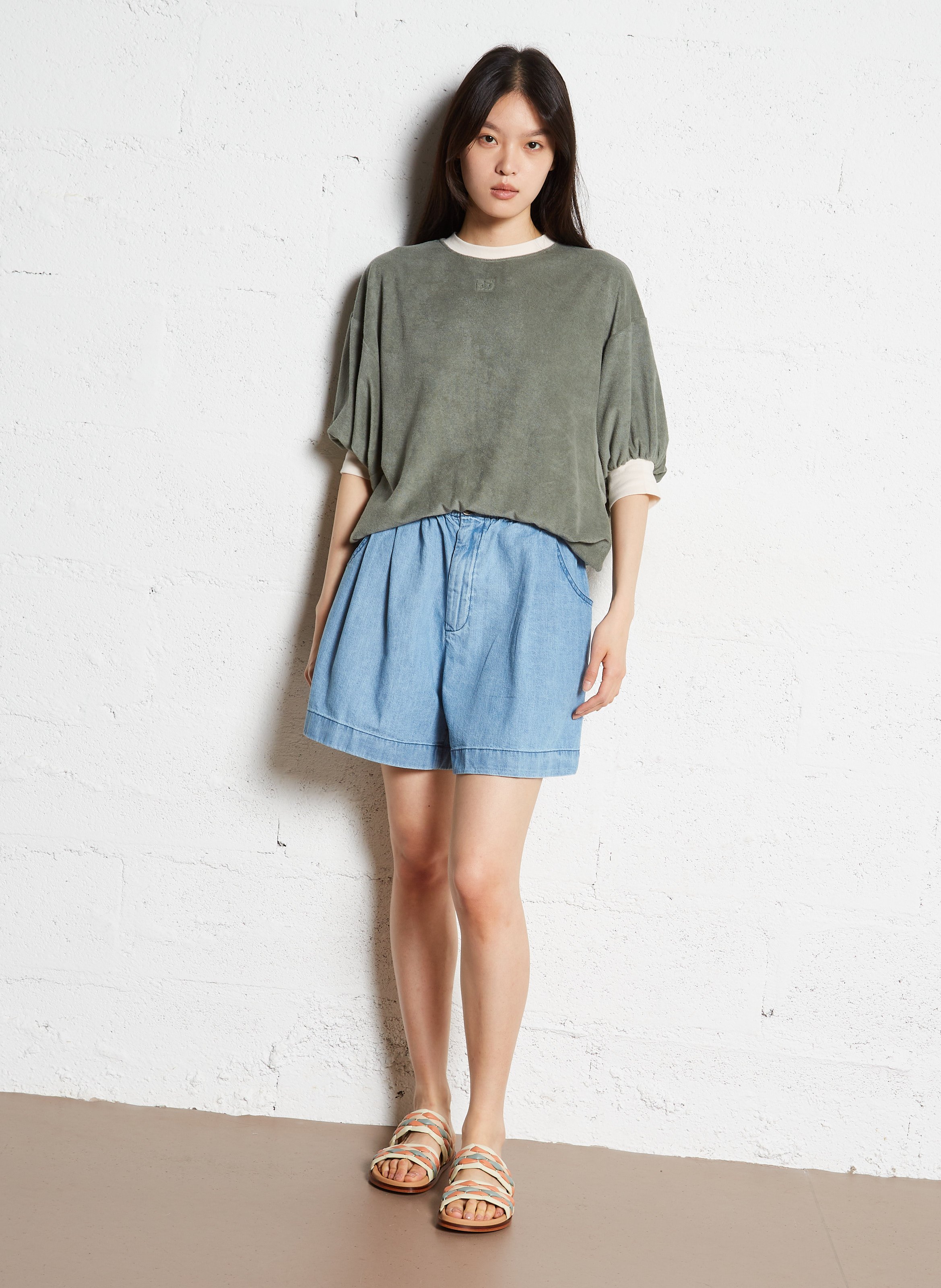 Oversize-Sweatshirt aus Baumwollmischung BELLEROSE Khaki