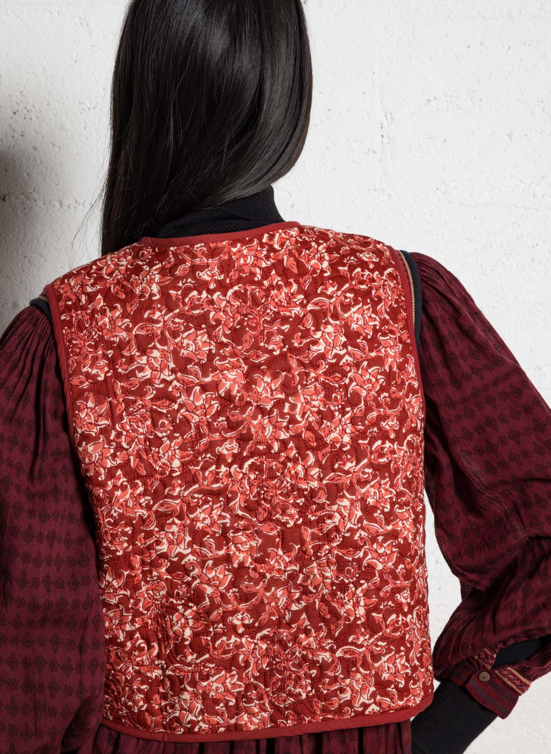 Veste col rond en coton MAISON HOTEL Rouge