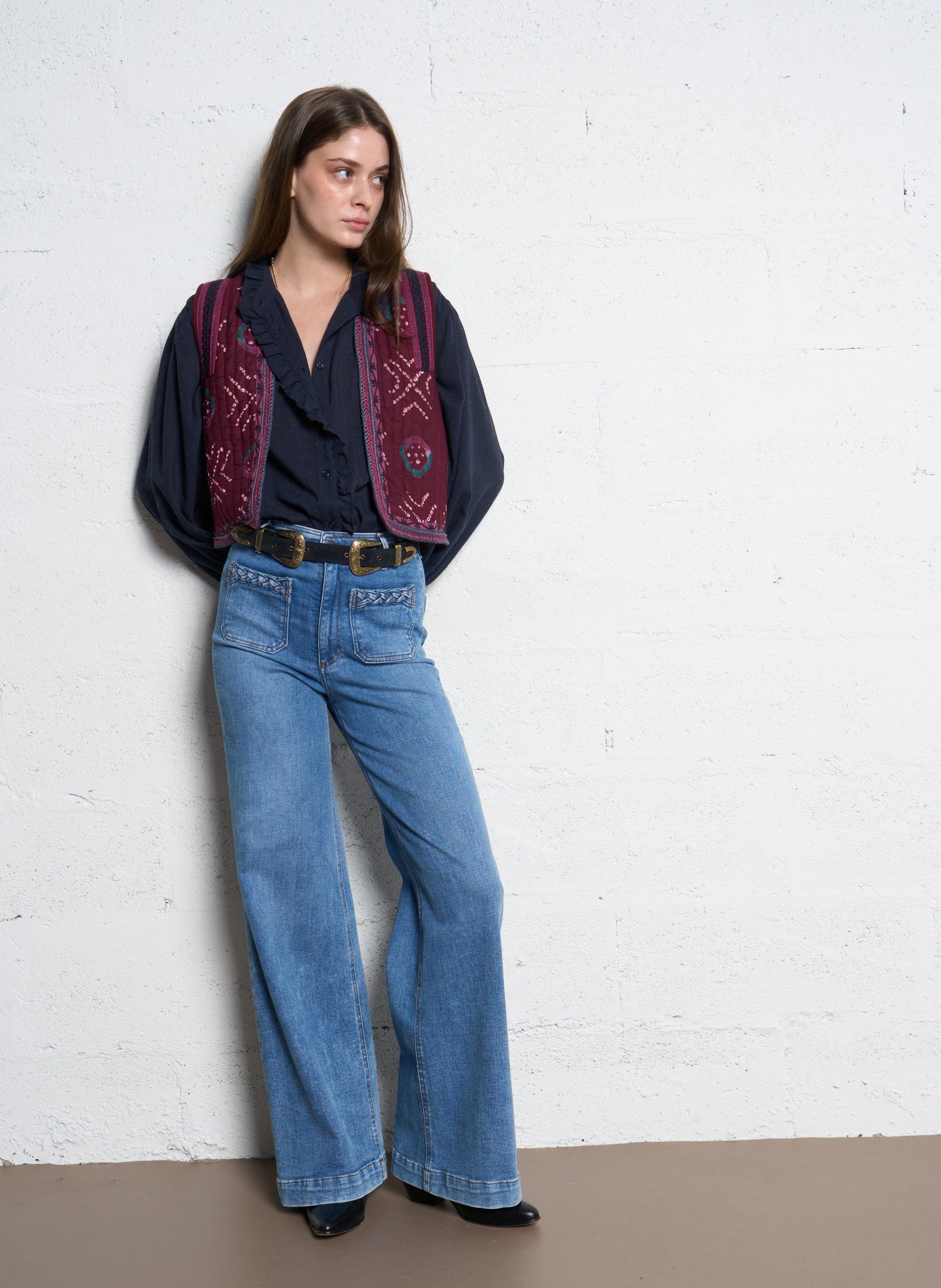 Sleeveless cotton jacket MAISON HOTEL Purple