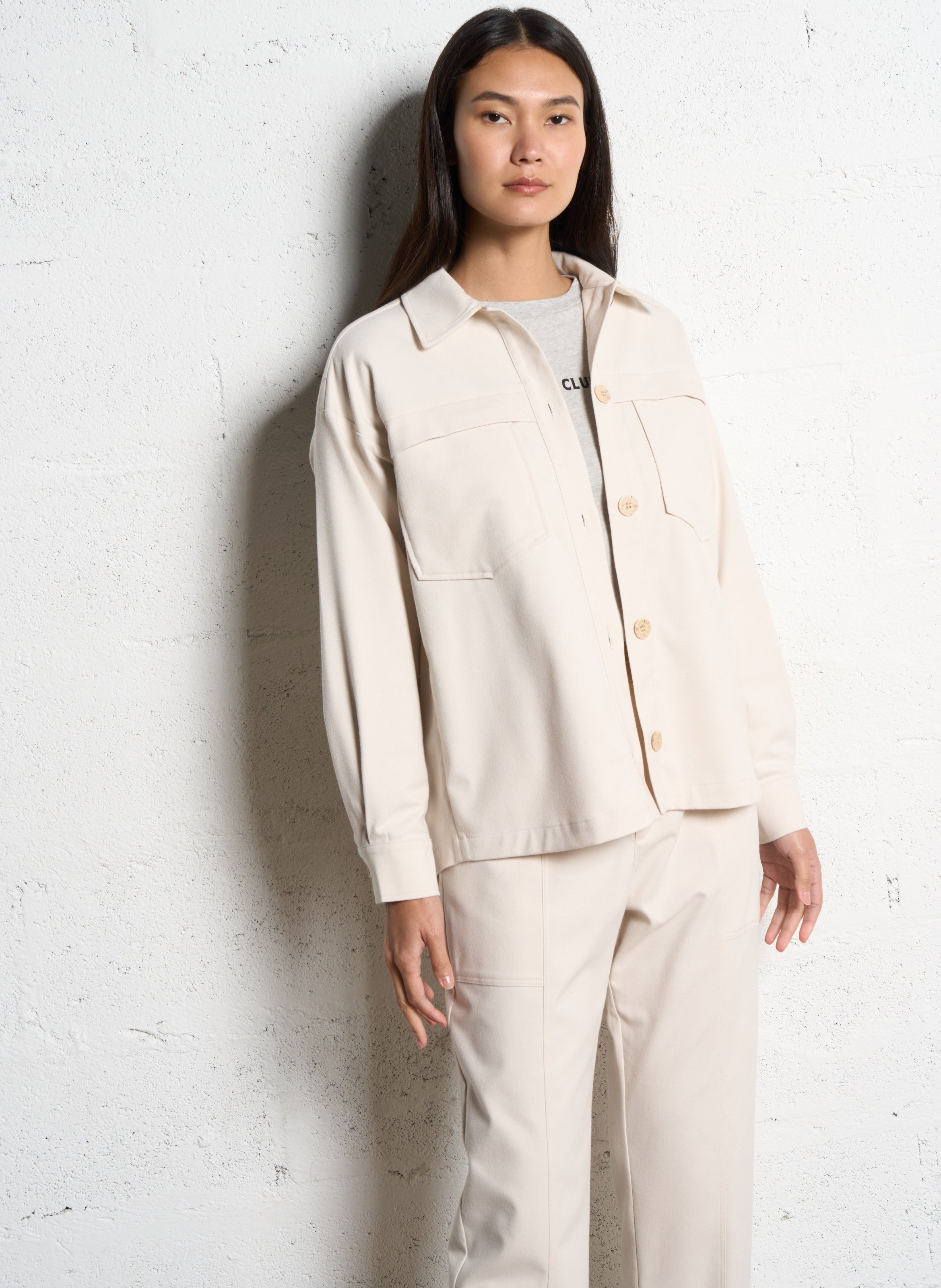 Surchemise droite col classique I CODE Blanc