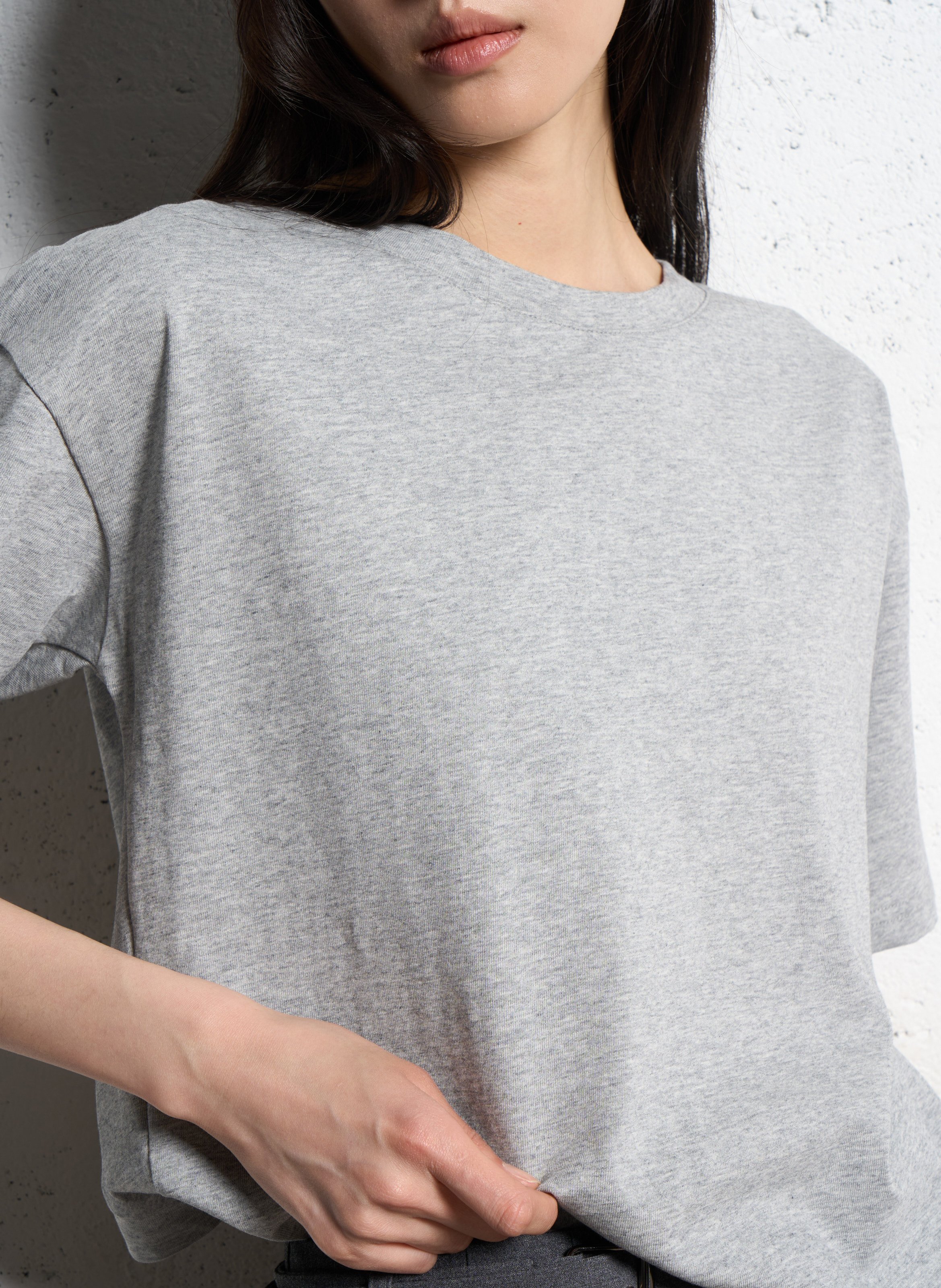 Round-neck organic cotton T-shirt SUNCOO Grey