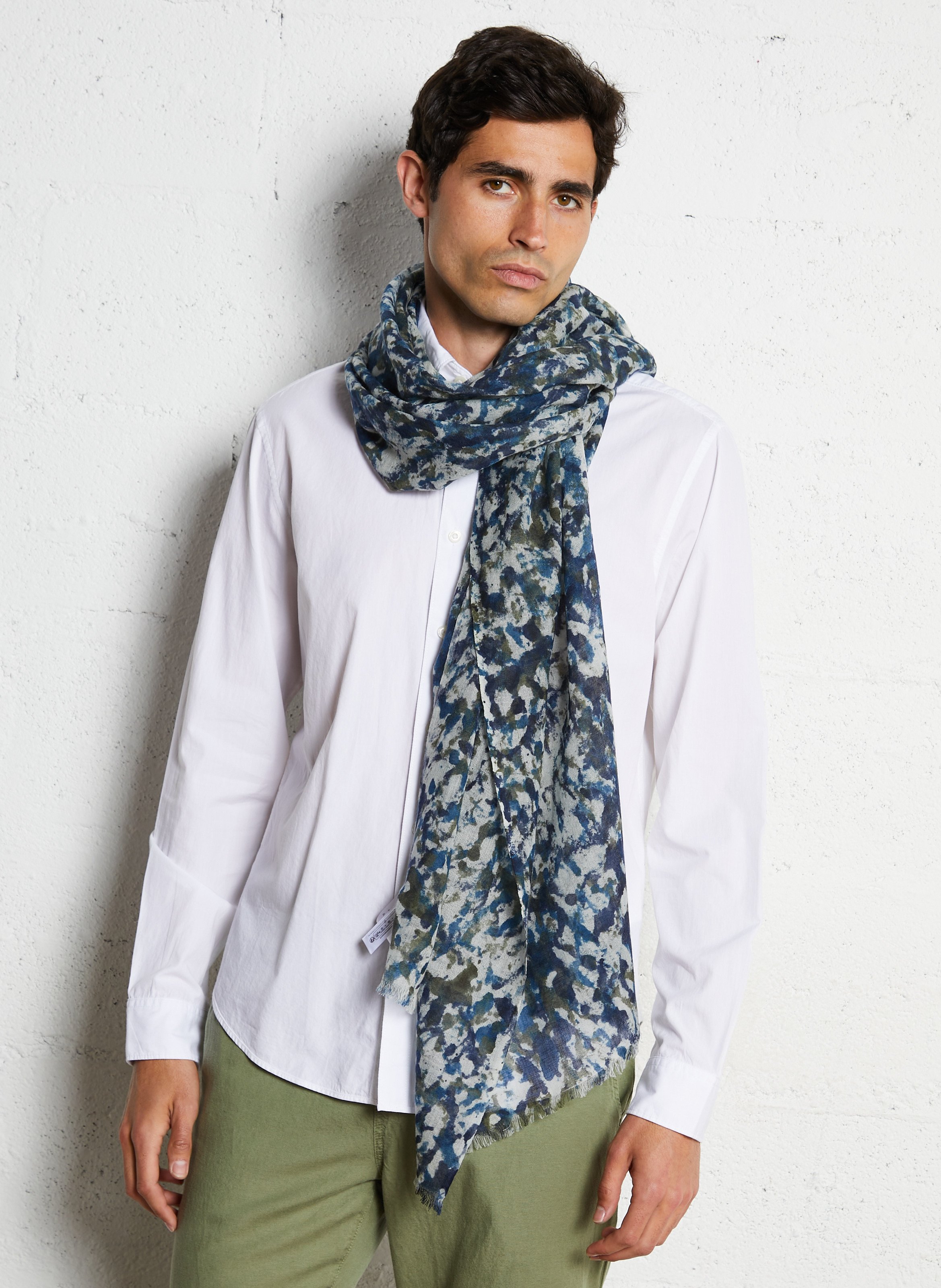 Dalexia printed wool scarf SAISON 1865 Blue