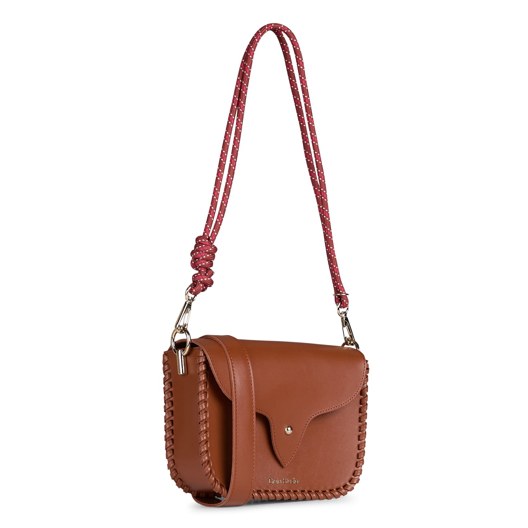Sac bandoulière en cuir CRAIE STUDIO Marron