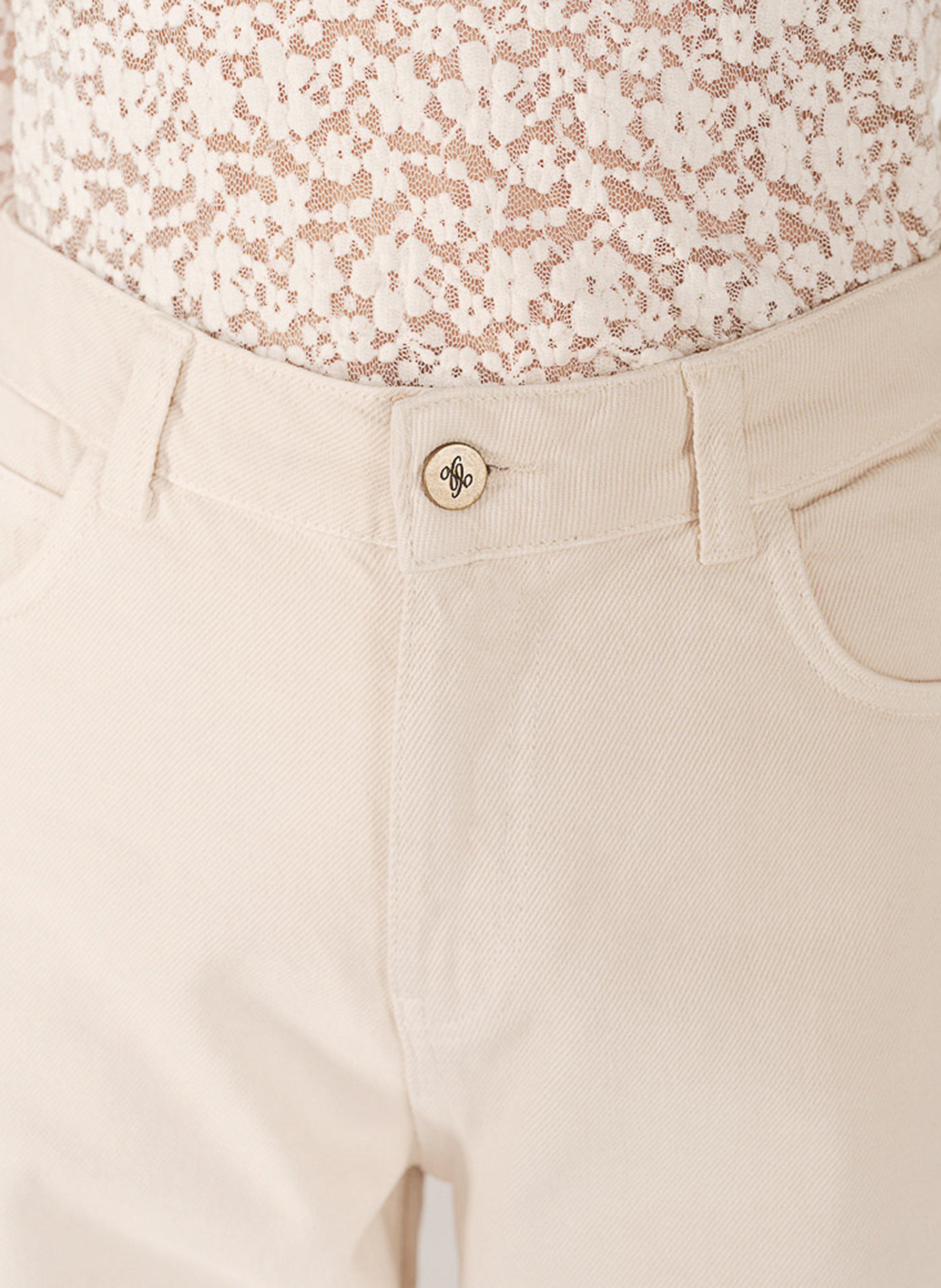 Jean évasée en coton GRACE ET MILA Beige