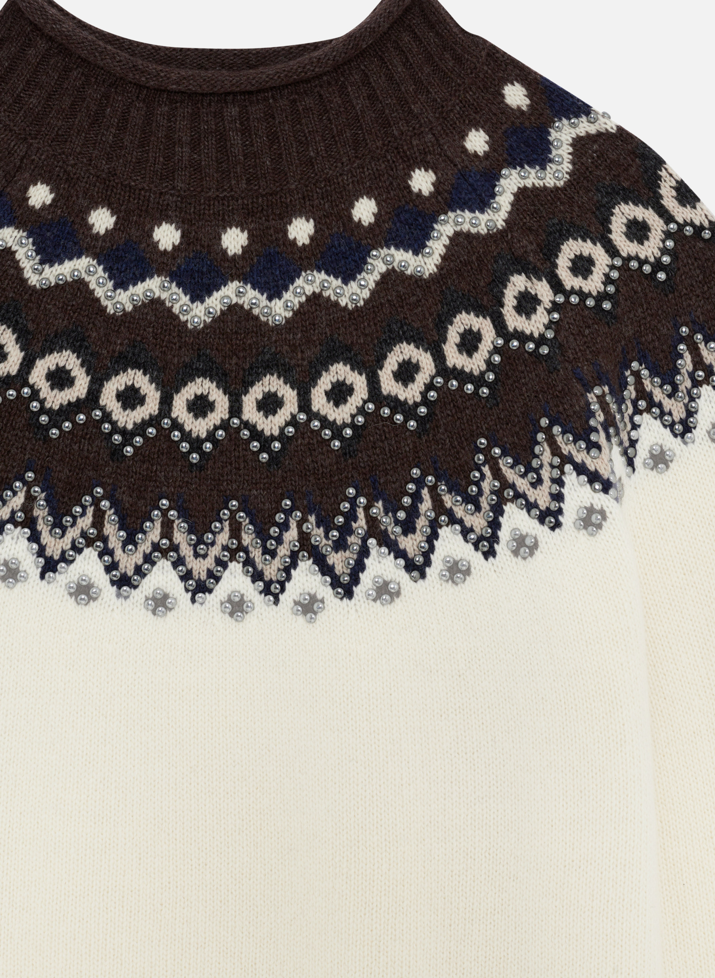 Sweater in mixed wool blend pattern THE KOOPLES Beige