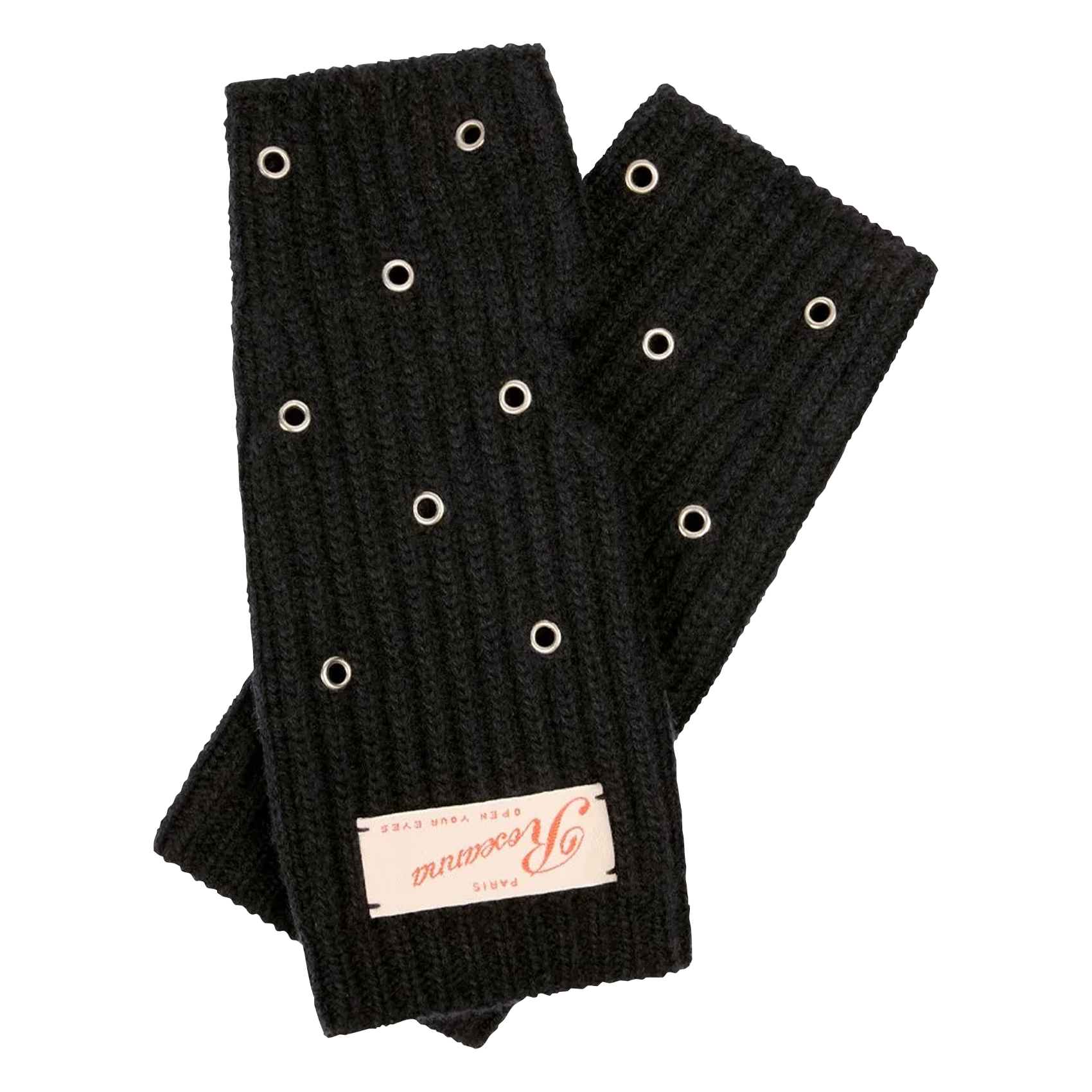 Mitaines à œillets en laine et cachemire ROSEANNA Bleu