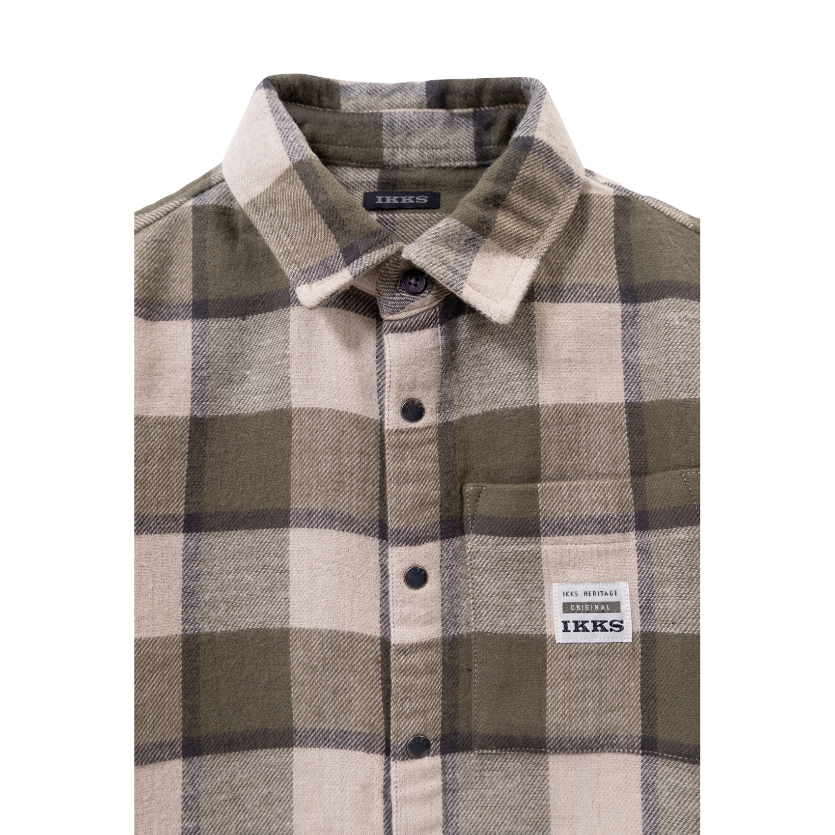 Recht, katoenen overshirt met klassieke kraag IKKS JUNIOR Kaki