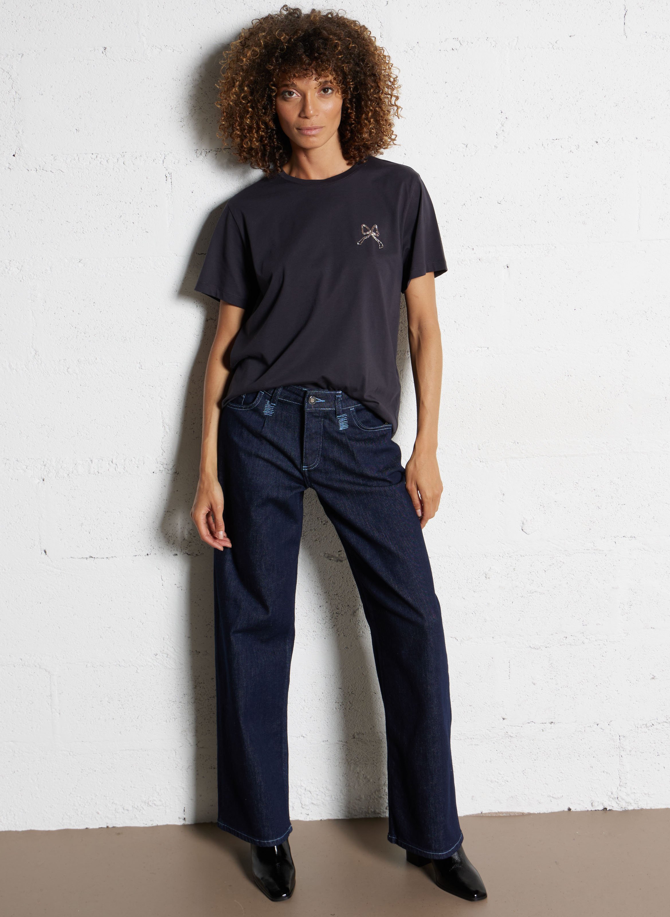 Gekleurde straight-fit jeans met 5 zakken FABIENNE CHAPOT Blauw