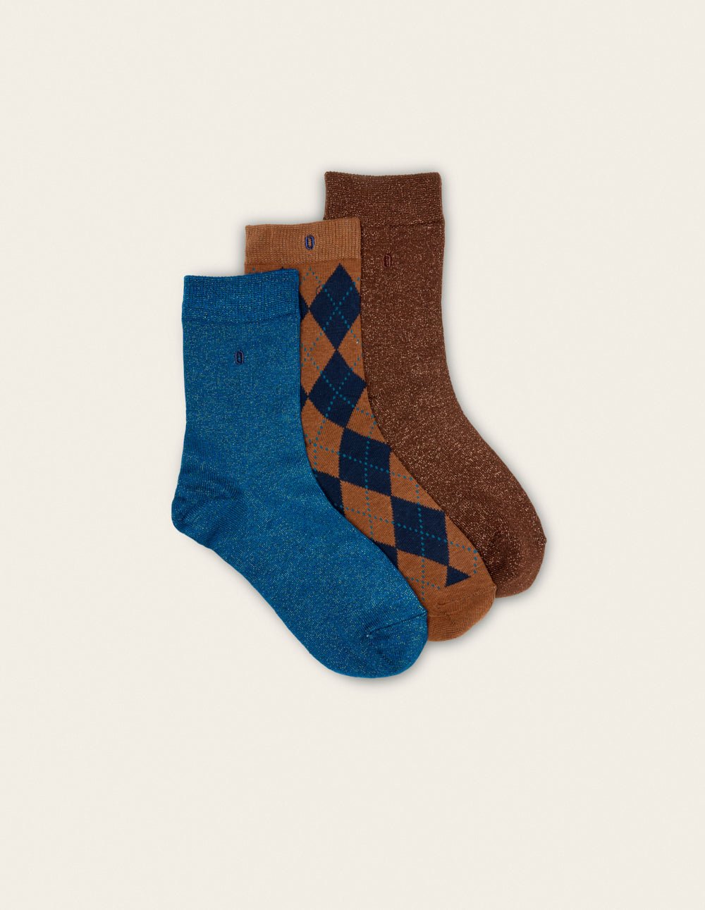 Pack of 3 pairs of socks ODAJE EX. M.MOUSTACHE Brown