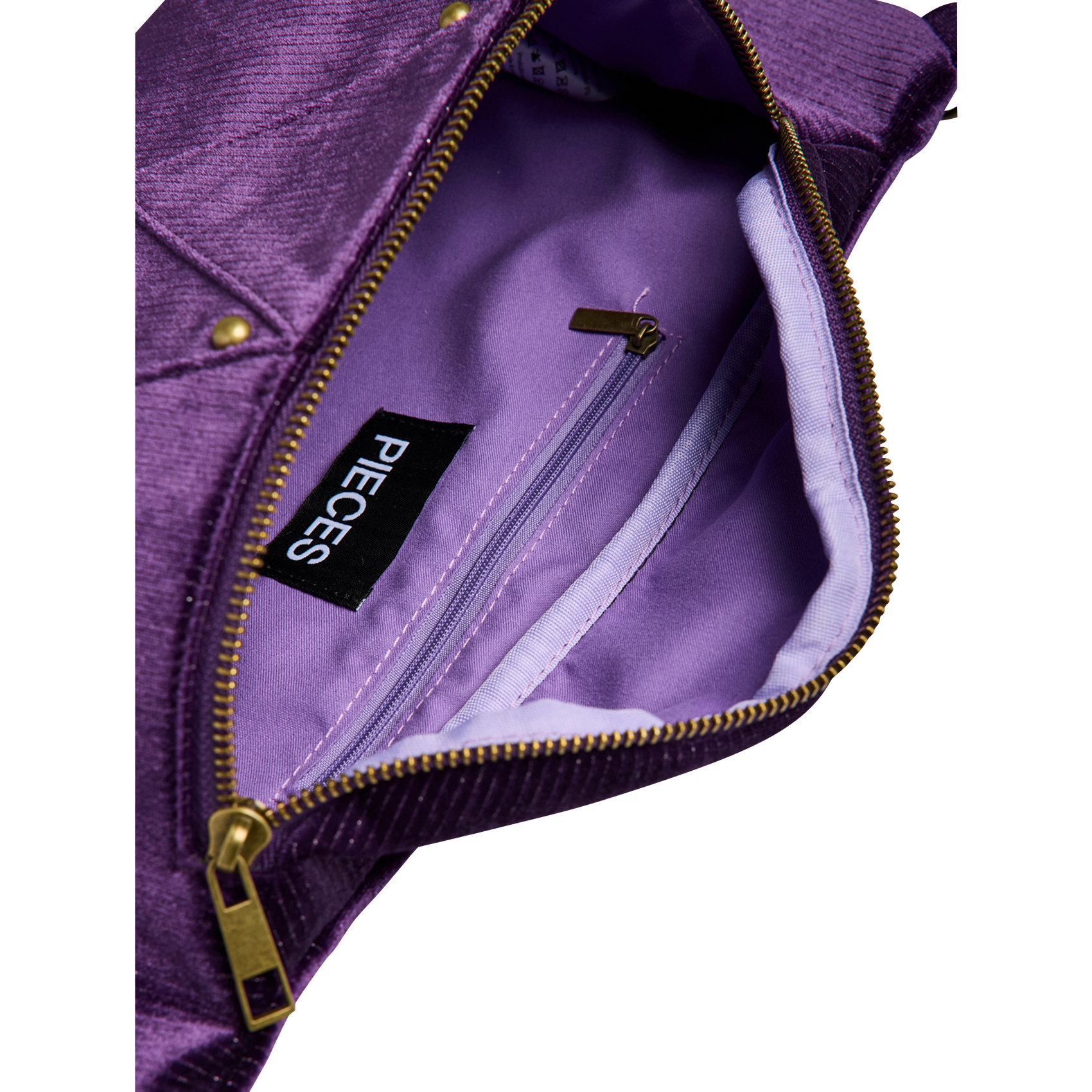 Printed canvas waist bag PIECES Purple