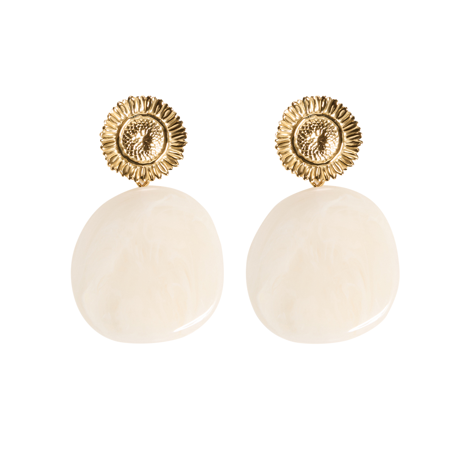 Boucles d'oreilles en résine I CODE Doré