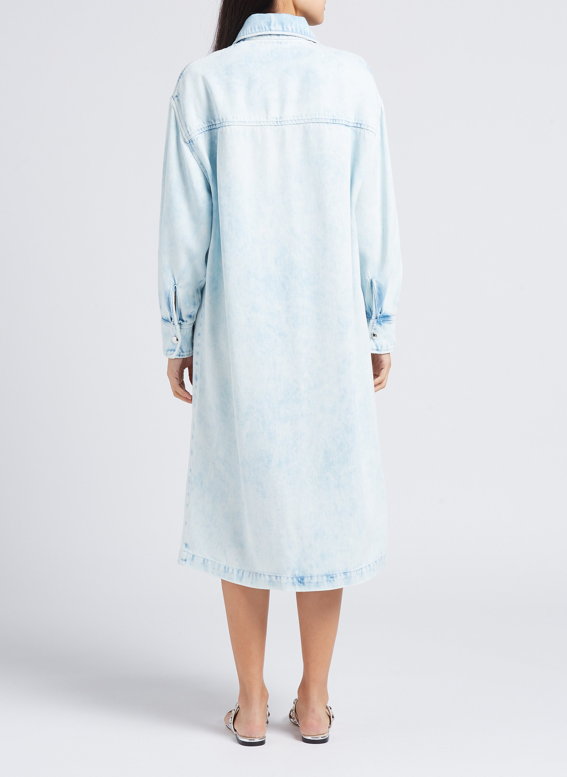 Robe midi col classique en jean  IRO Bleu