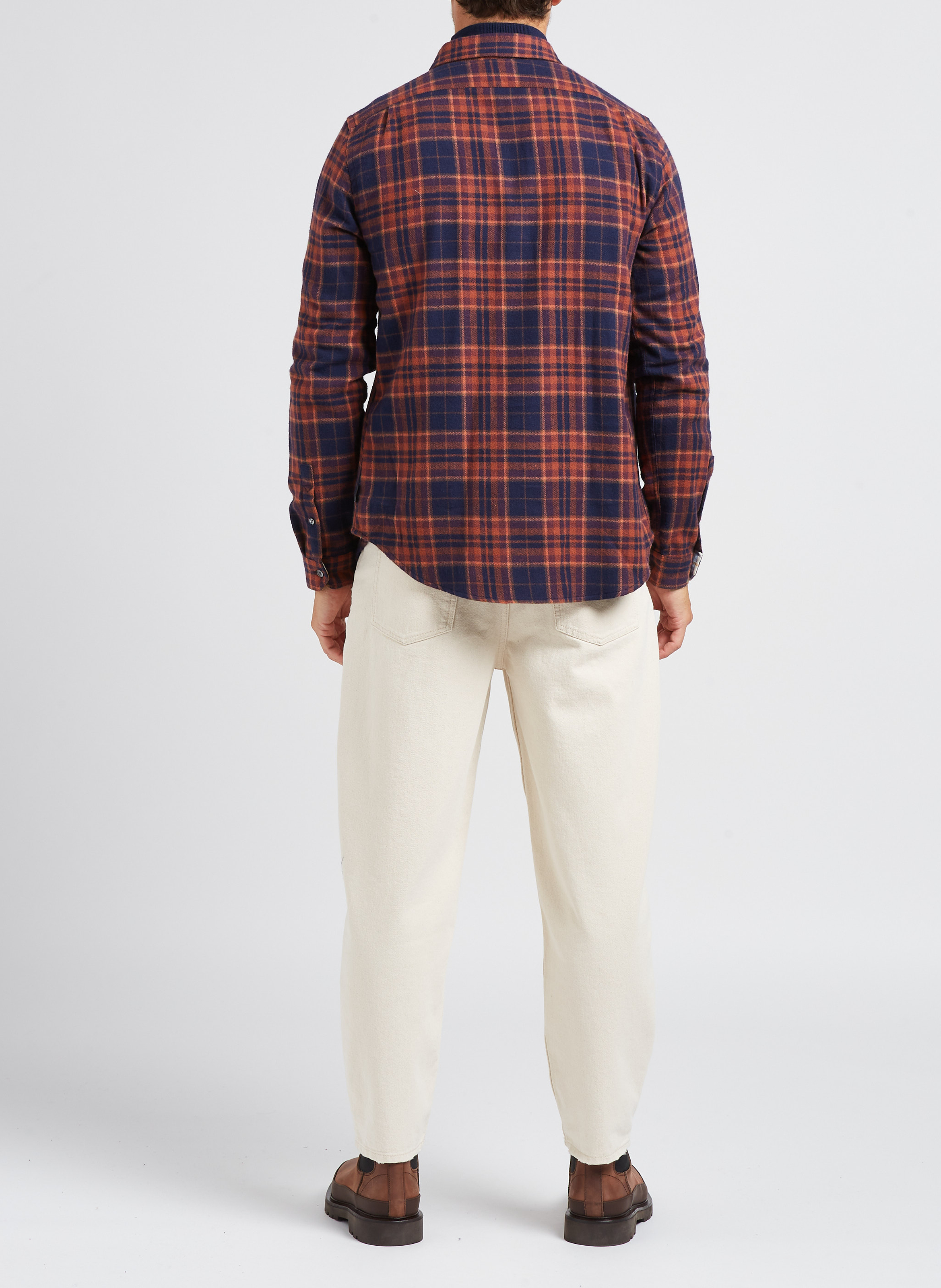 Chemise col classique à carreaux en coton  PAUL SMITH Bleu