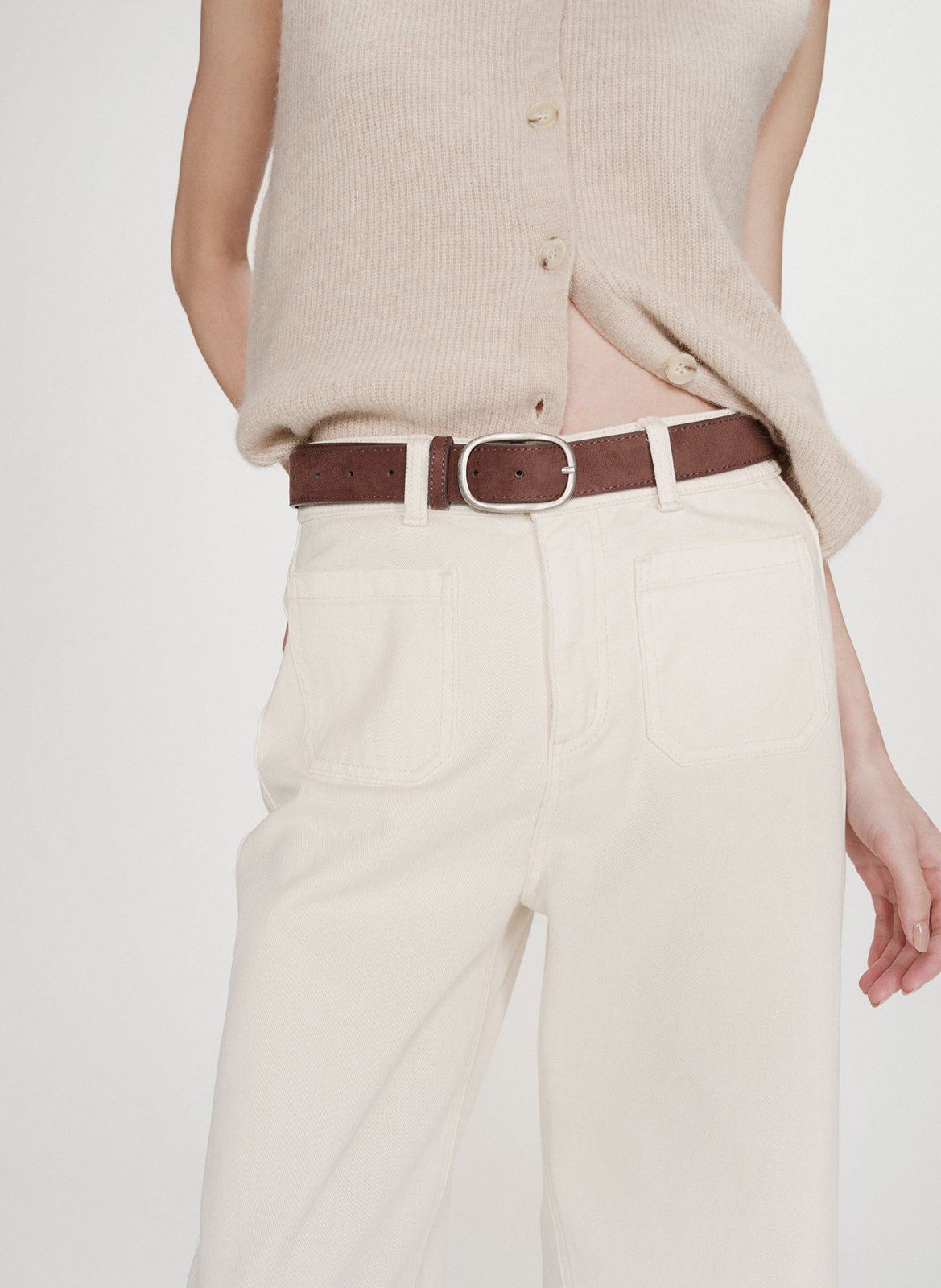 <p>Gerade geschnittene 7/8-Hose</p> Weiss