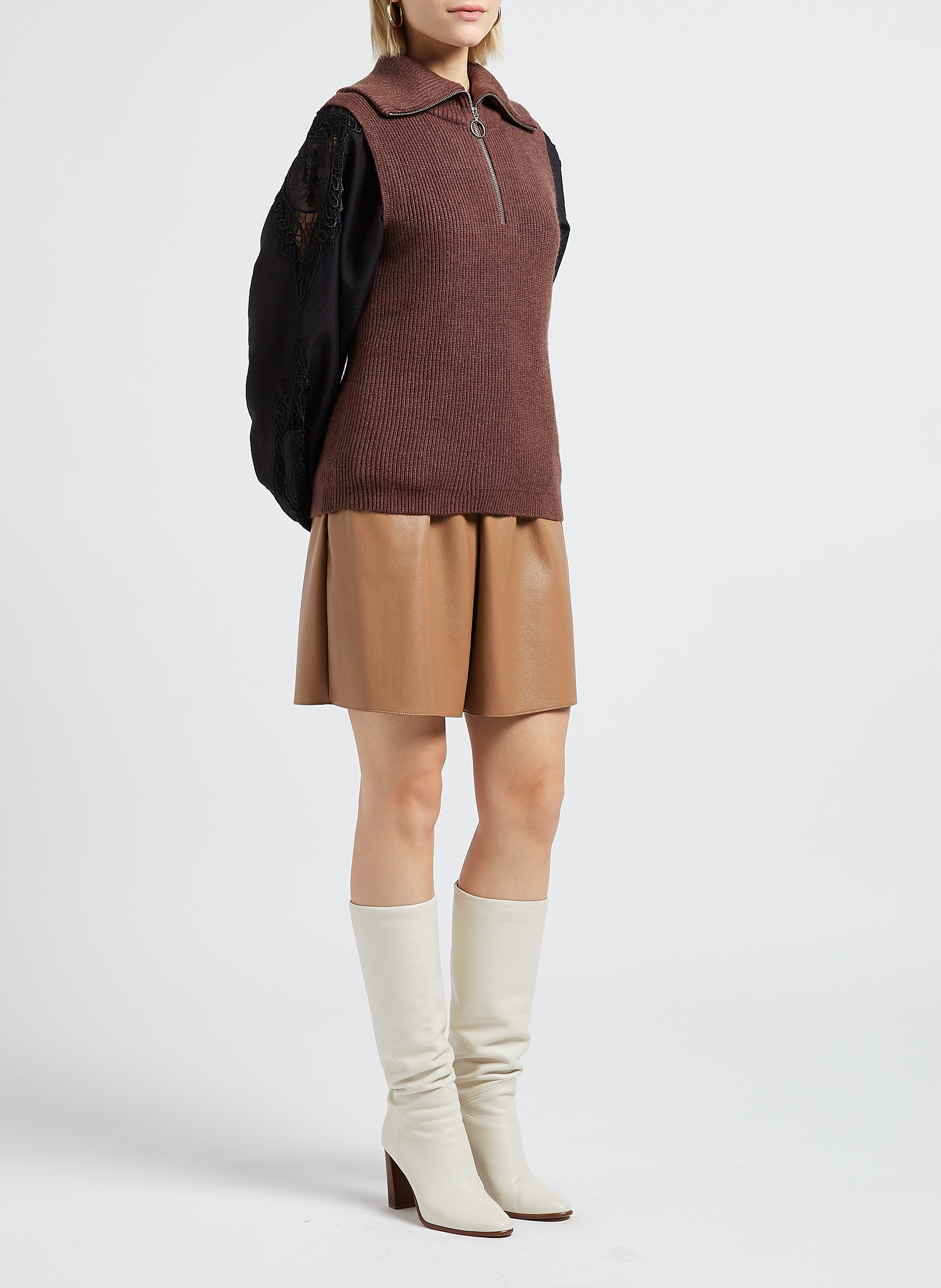 Pullunder mit Troyer-Kragen VILA Braun