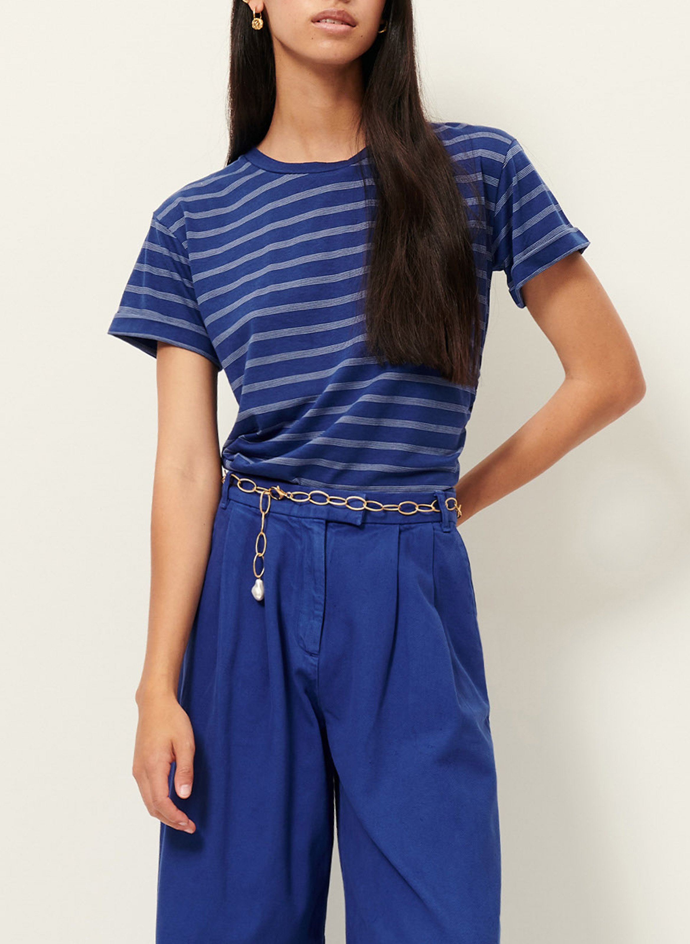 Rechte streep T-shirt SESSUN Blauw