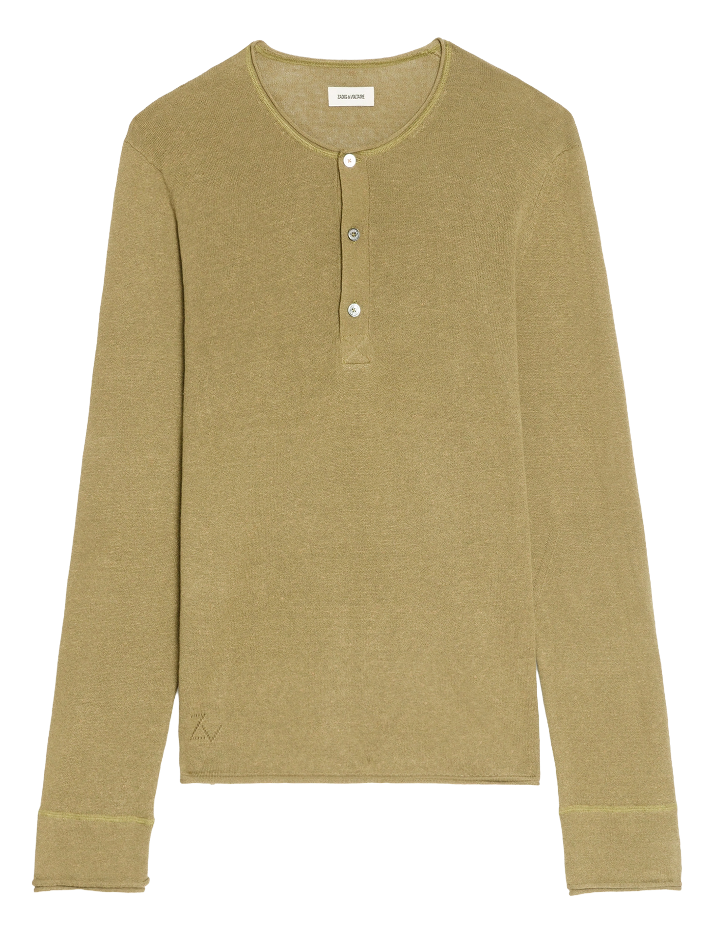 <p>Straight fit round neck top in linen and cotton blend</p> ZADIG&VOLTAIRE Green