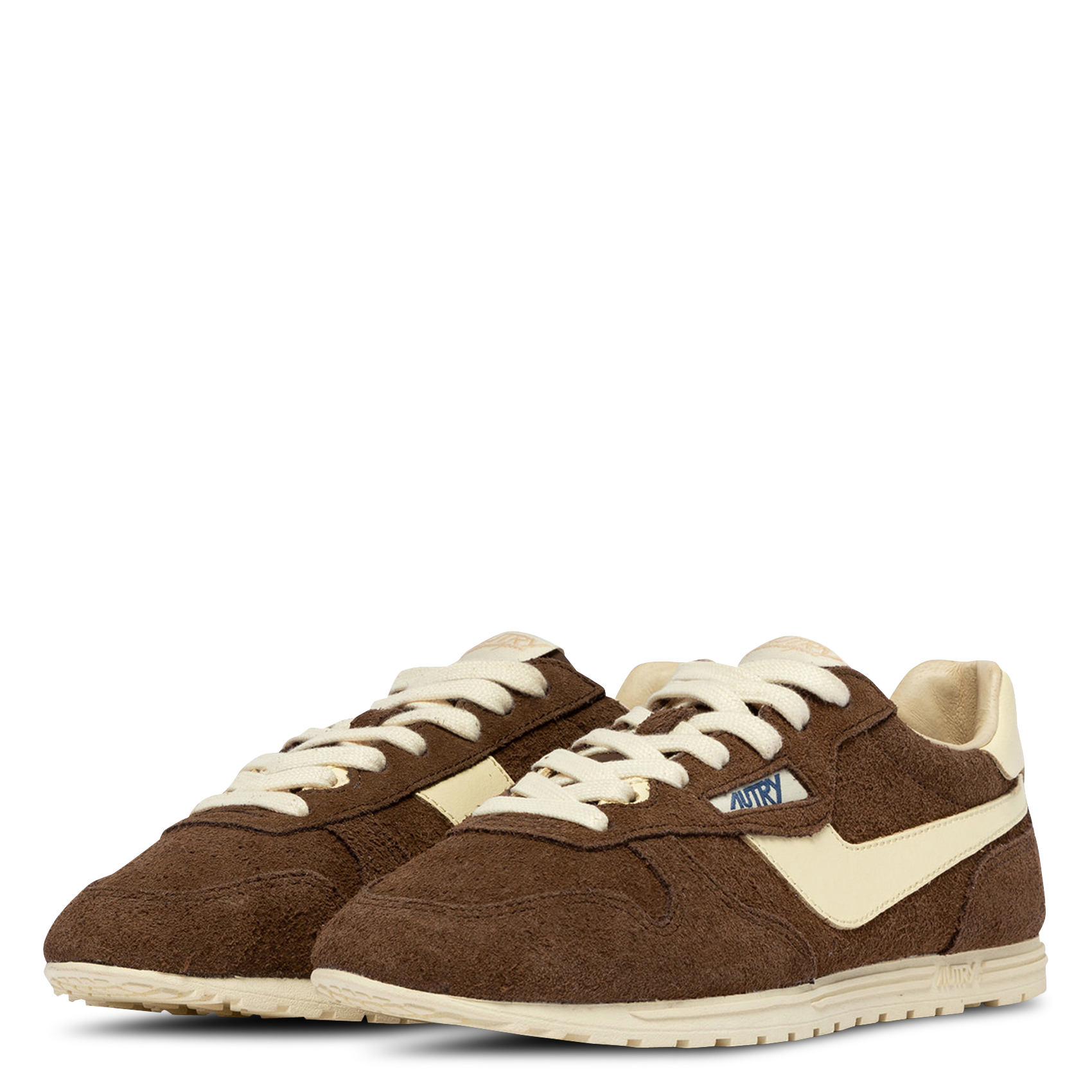 Baskets basses en cuir velours AUTRY Marron