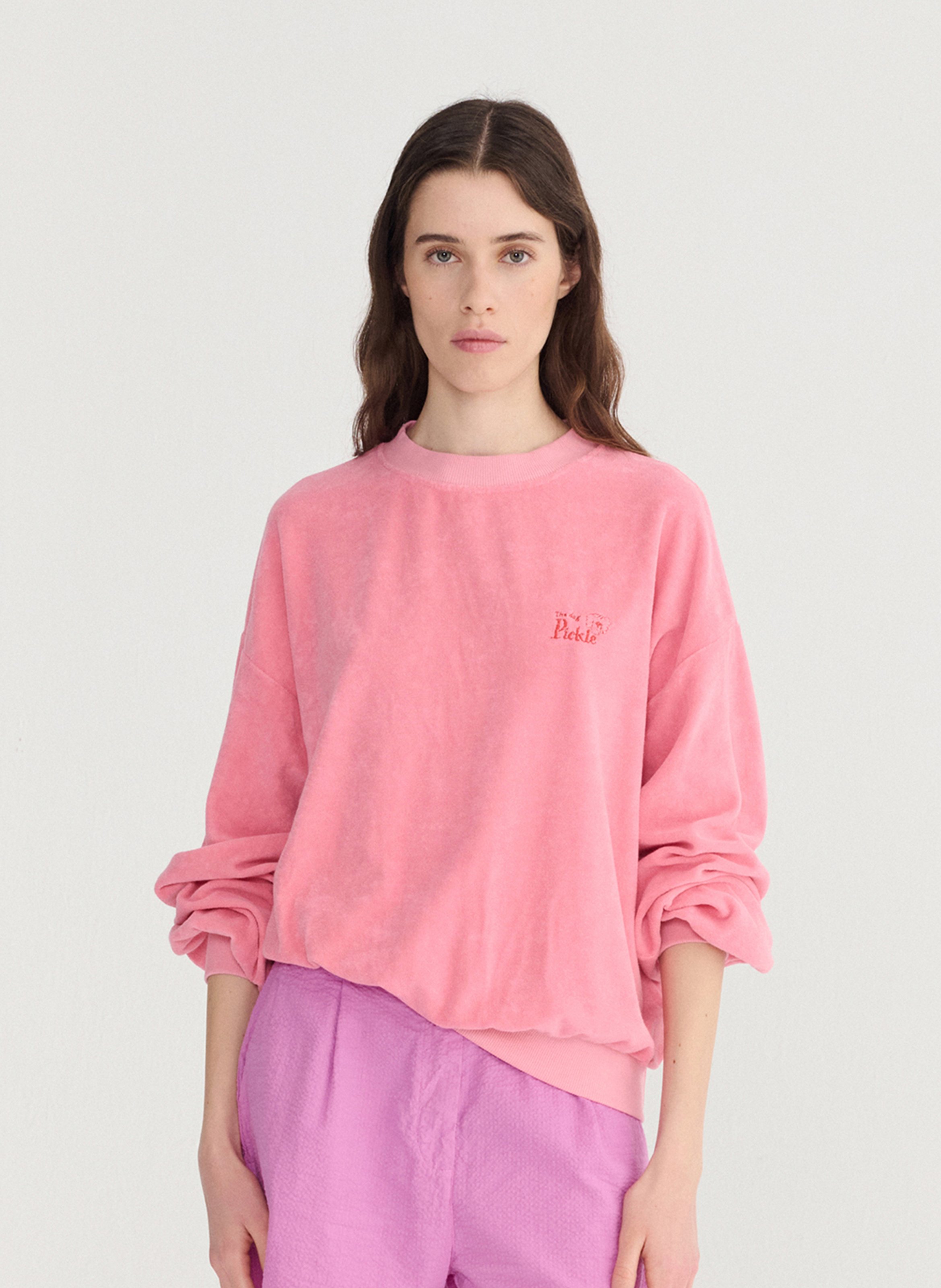 Oversized organic cotton-blend sweatshirt with round neck BOBO CHOSES Pink