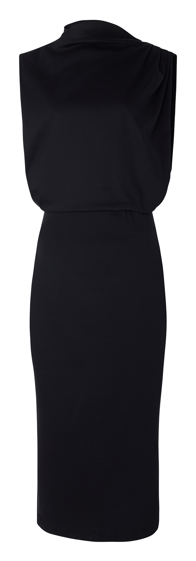 <div>Maxi jurk met opstaande kraag van biologisch katoen</div> SOEUR Zwart