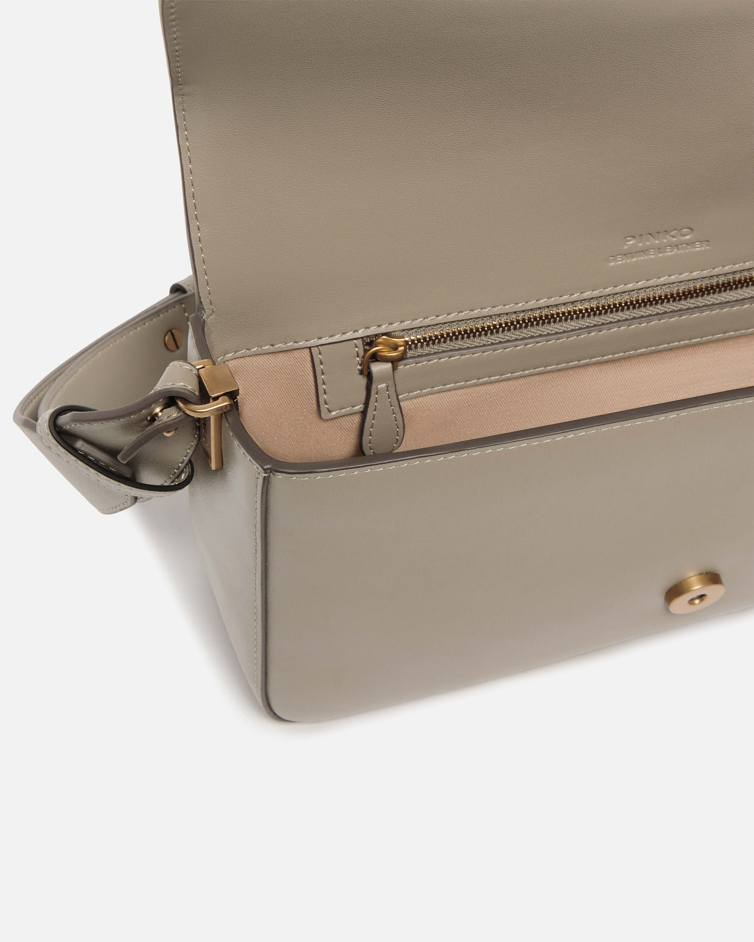 Medium leather love bag with shoulder strap PINKO Brown