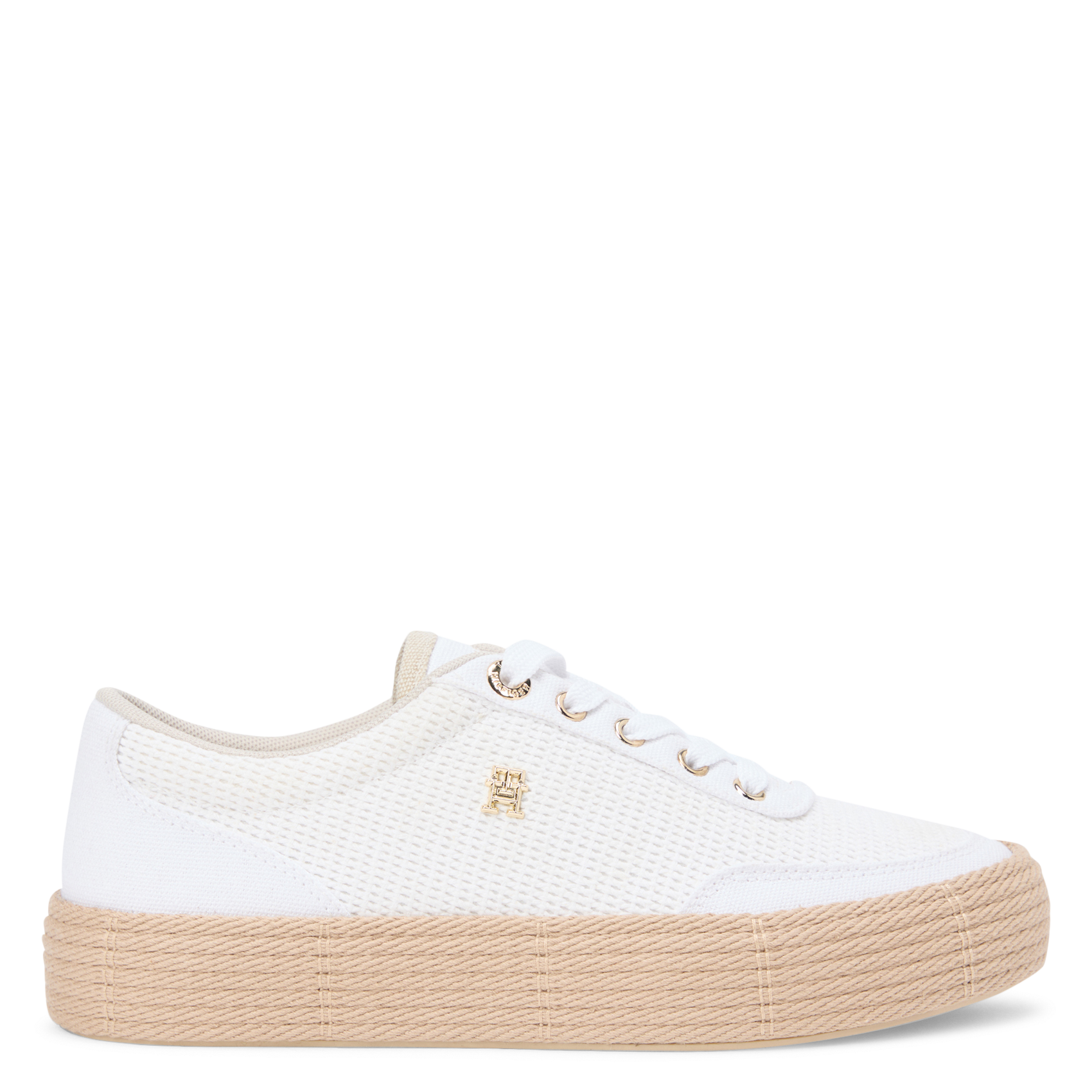 Plain low-top cotton sneakers TOMMY HILFIGER White