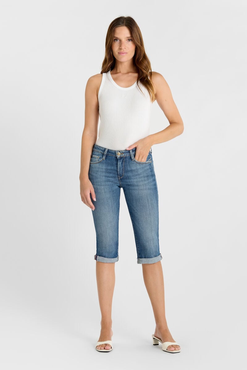Capri cropped jeans LE TEMPS DES CERISES Blue