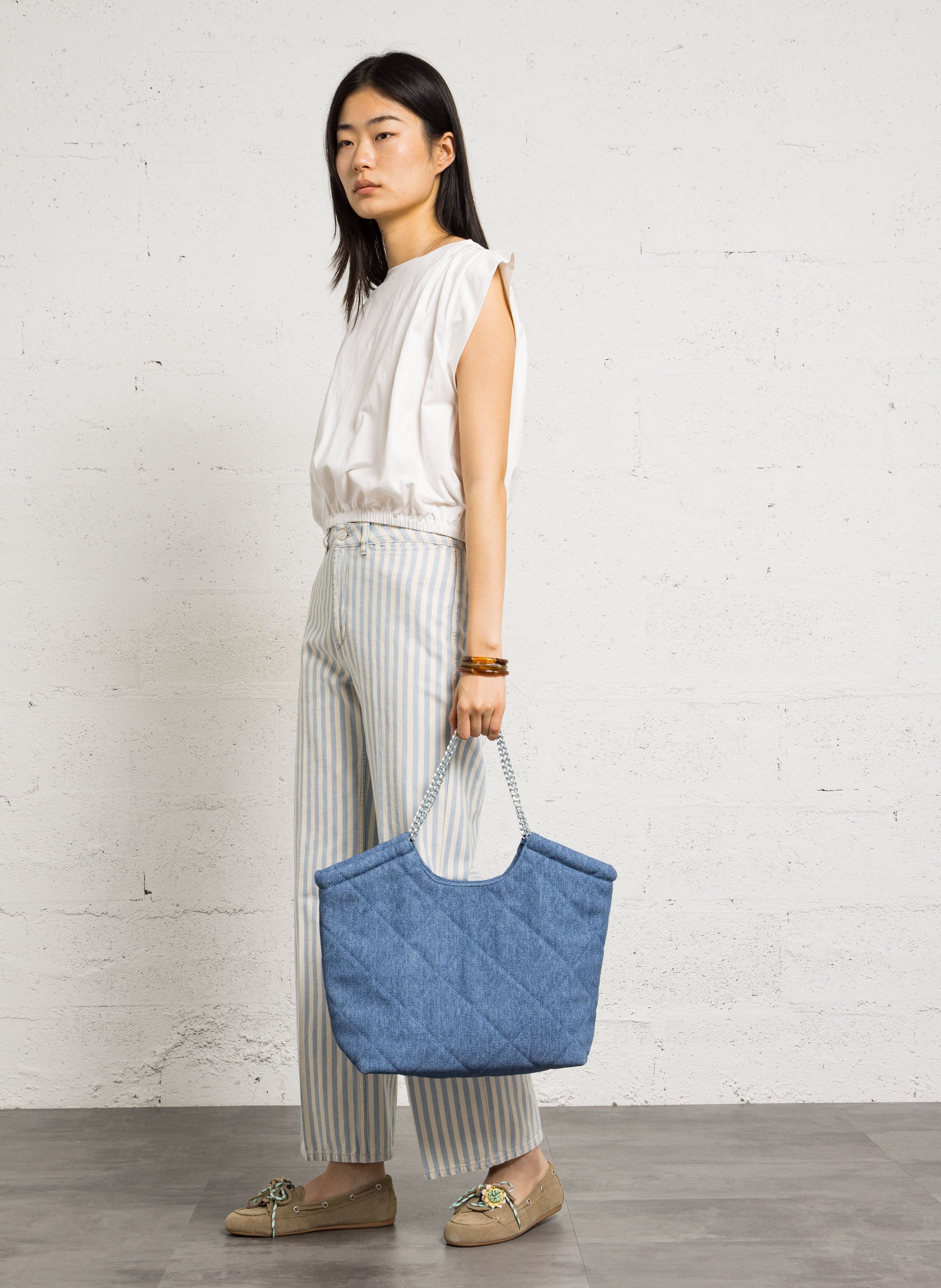 Schoudertas van denim AU PRINTEMPS PARIS Blauw