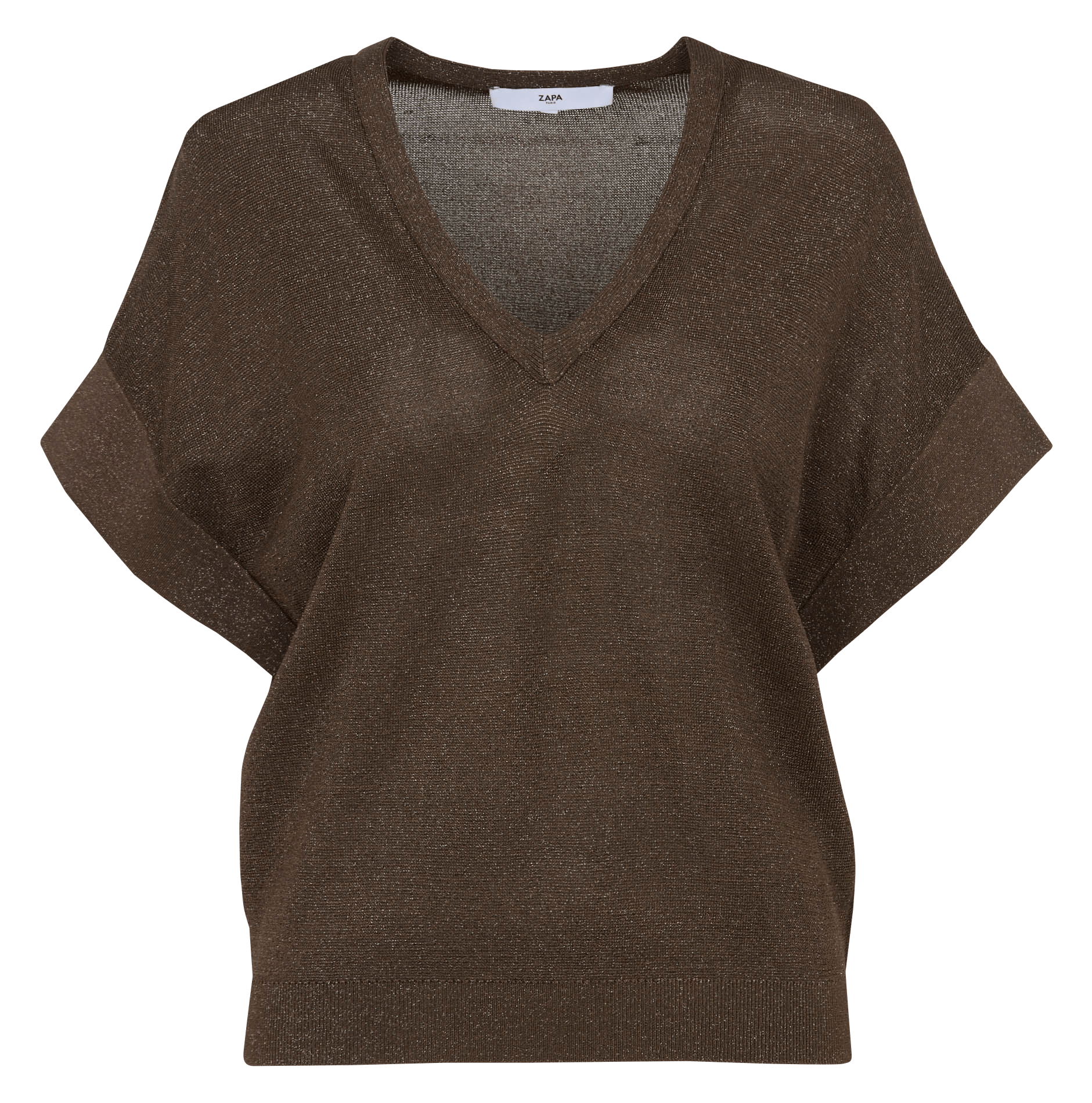 Pull fin col V en maille fine ZAPA Gris