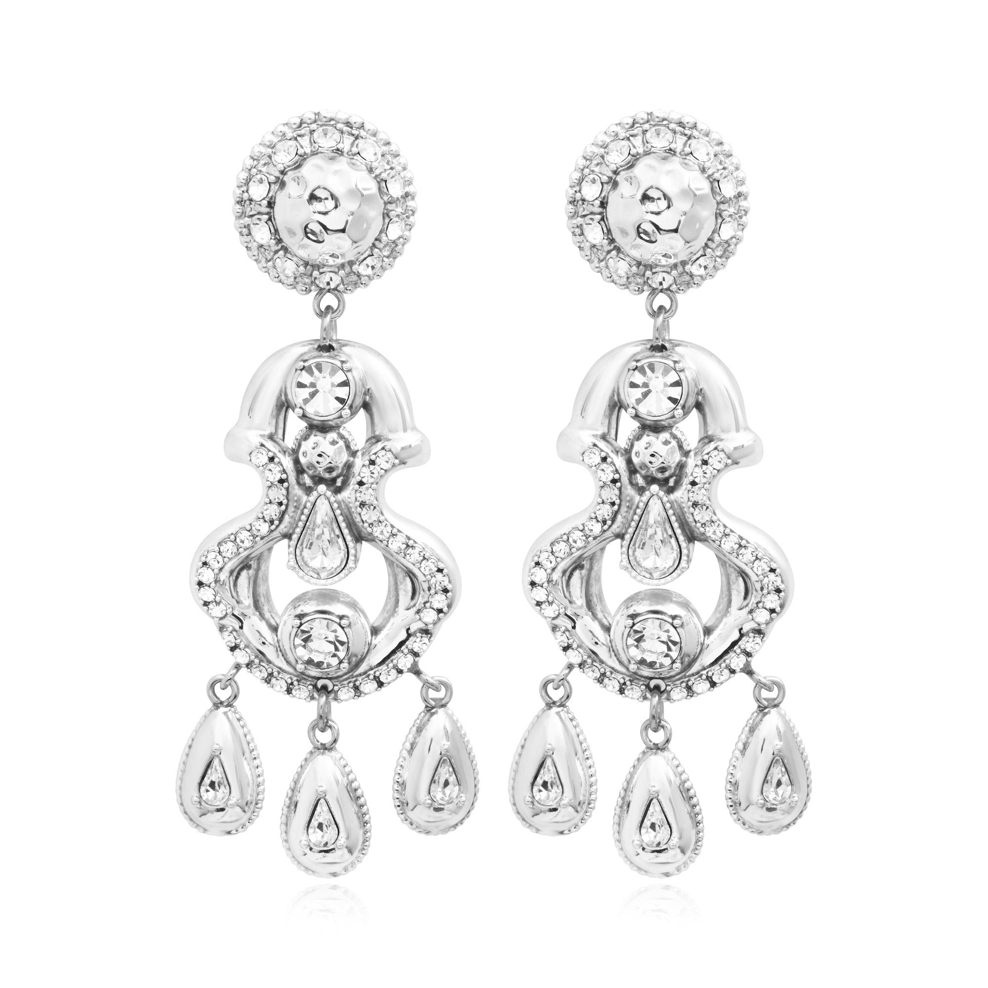 Boucles d'oreilles clip  rond et pampilles SATELLITE PARIS