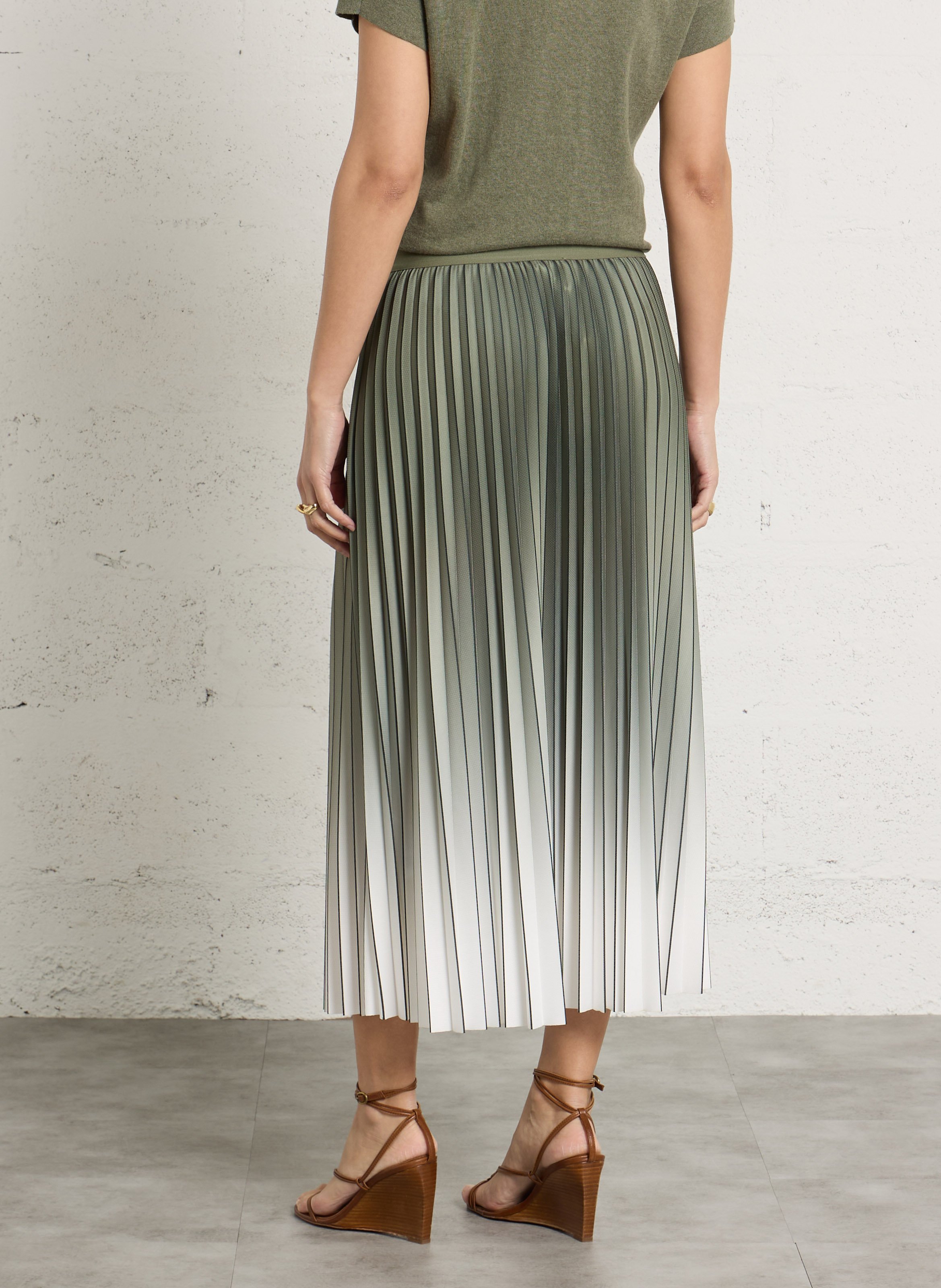 Jupe midi évasée plissée MAISON 123 Vert