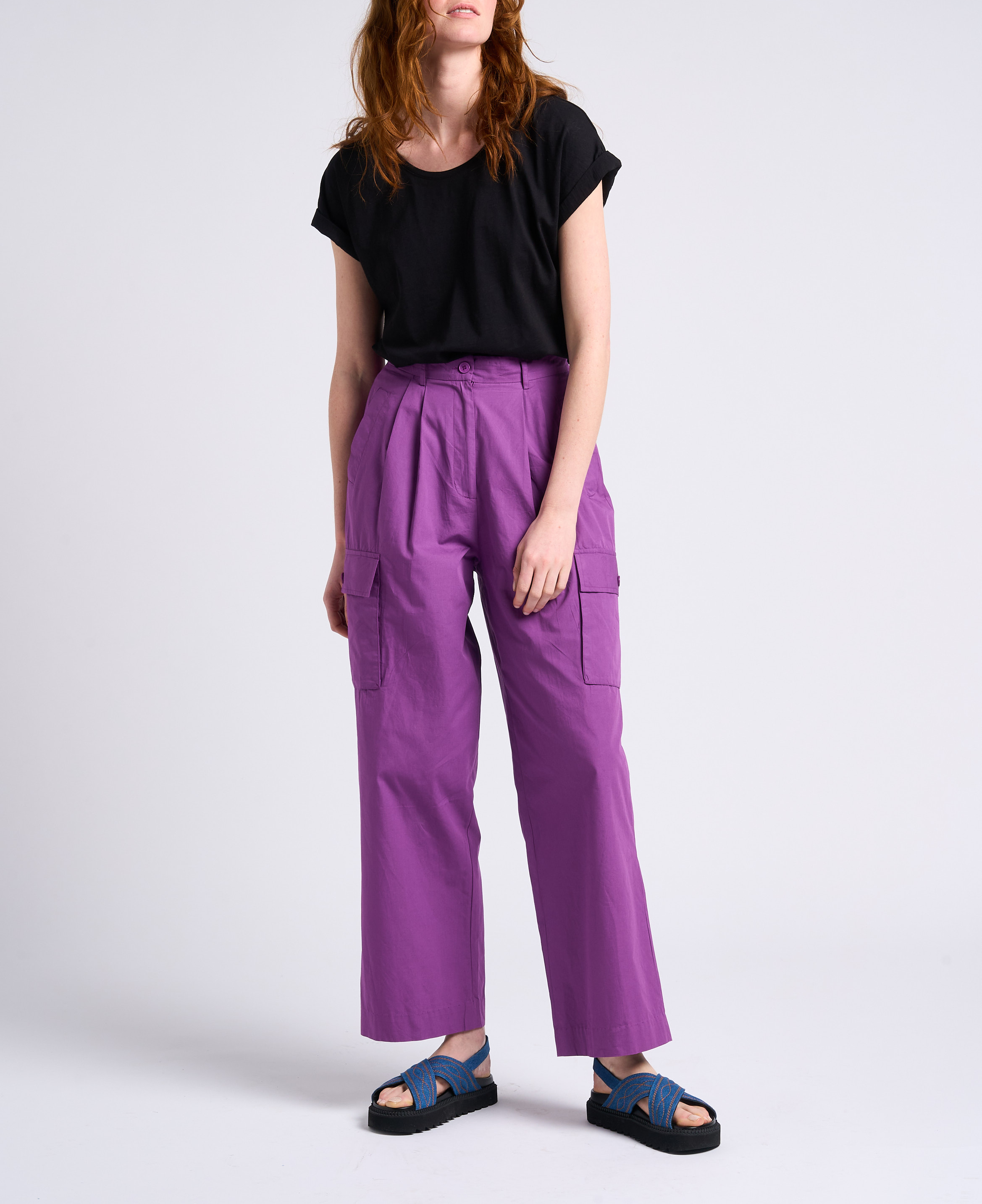 Pantalon cargo en coton ANTIK BATIK Violet