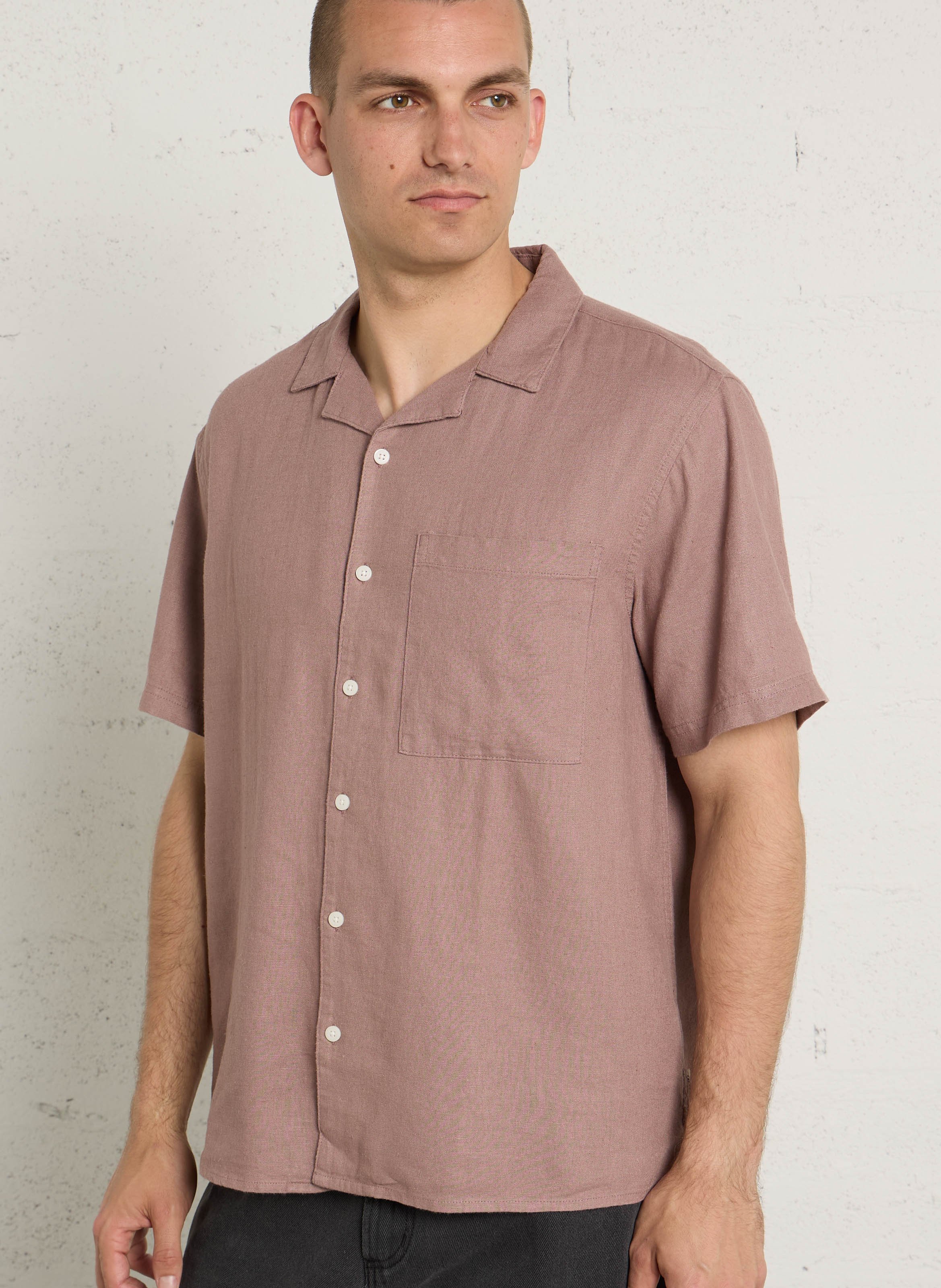 Overhemd van linnenmix SOLID