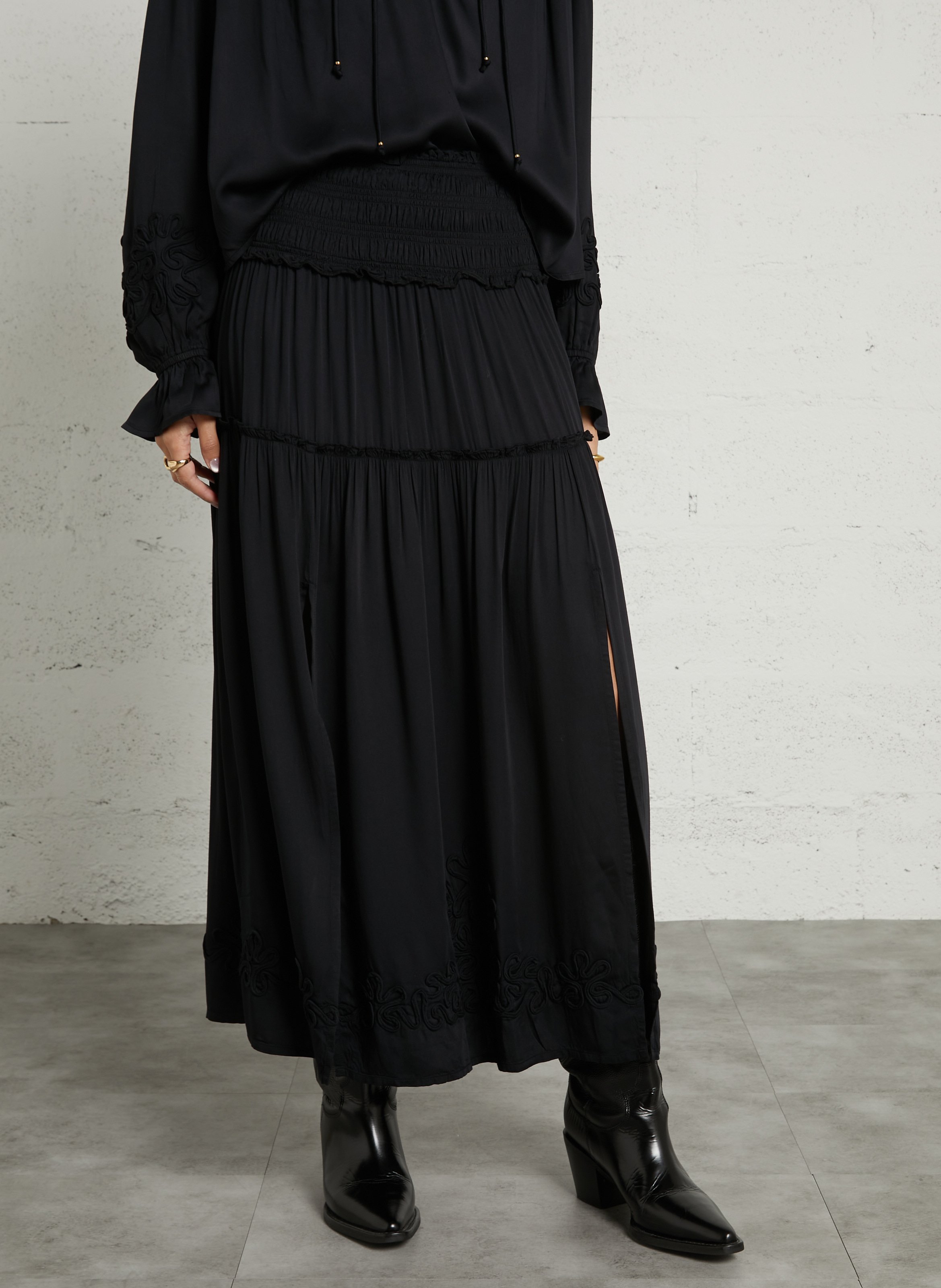 Solid long skirt LOUISE MISHA Black