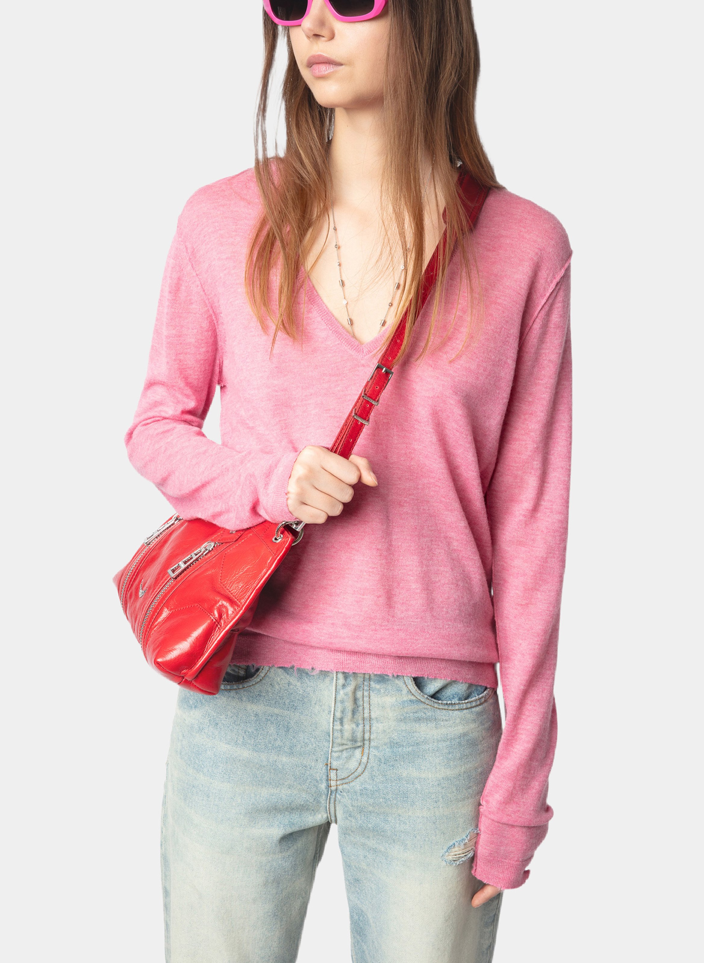Gerade geschnittener Kaschmirpullover mit V-Ausschnitt ZADIG&VOLTAIRE