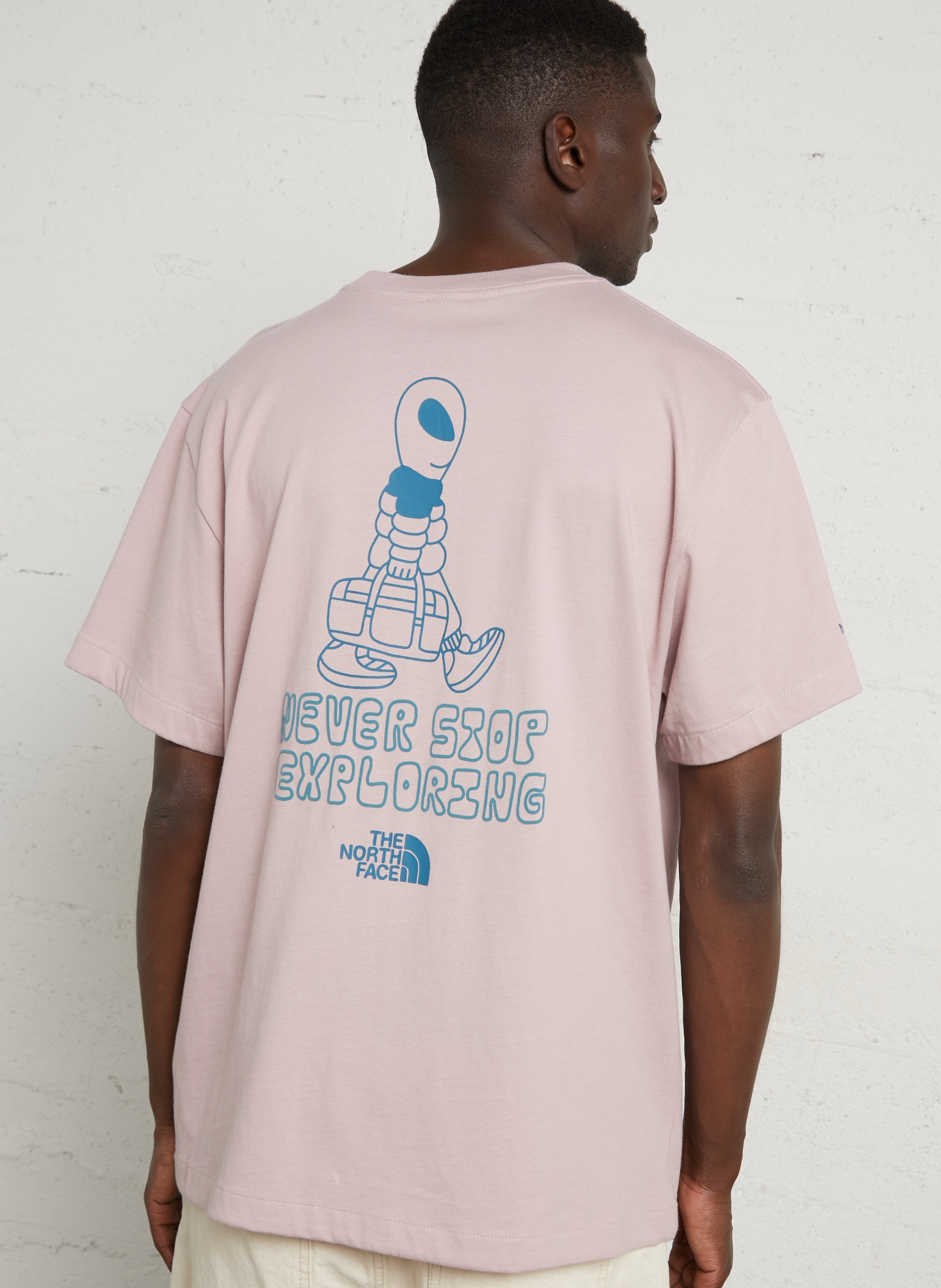 Oversized, katoenen T-shirt met ronde hals THE NORTH FACE Roze