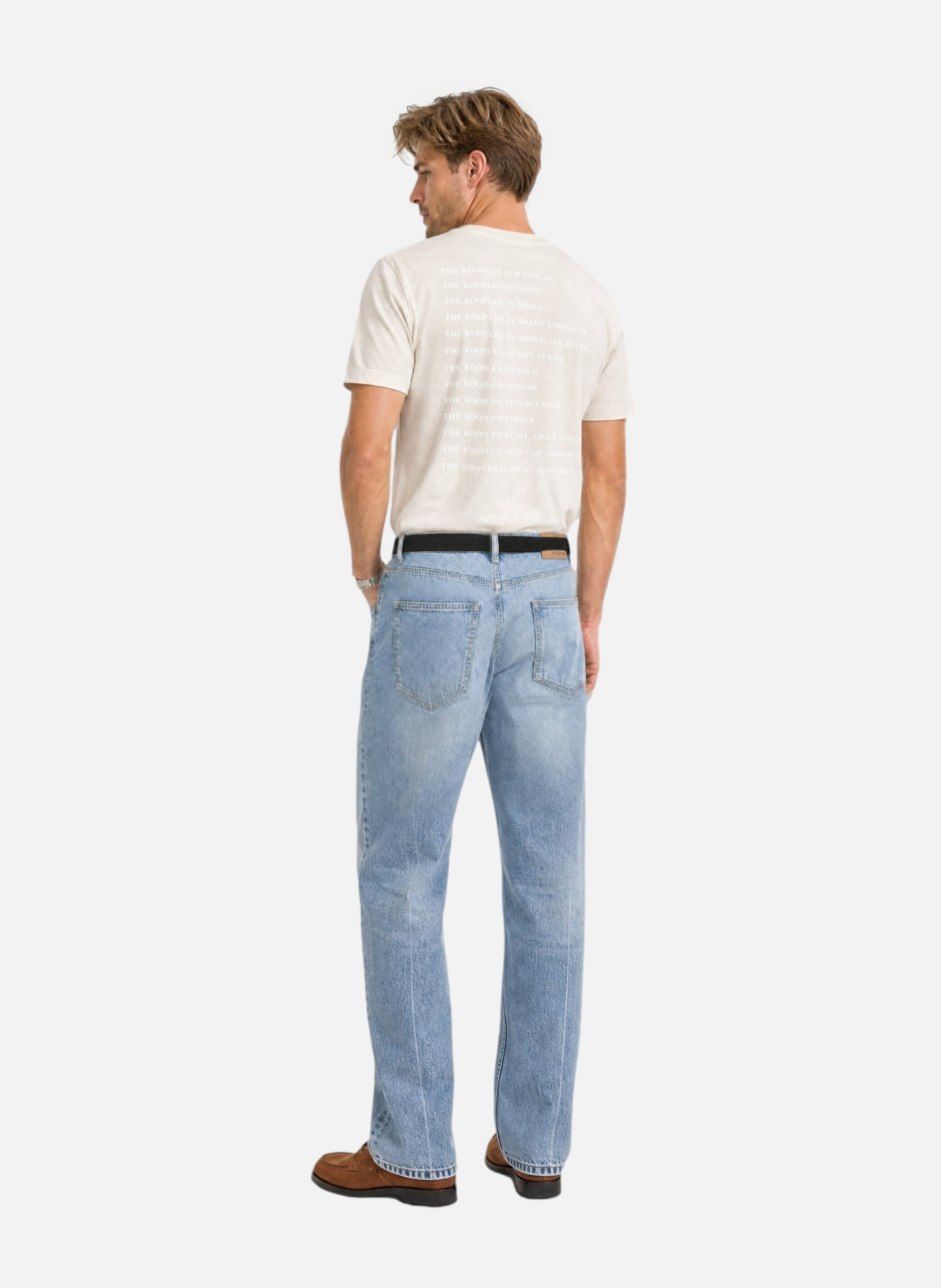 T-shirt patch denim beige THE KOOPLES Beige