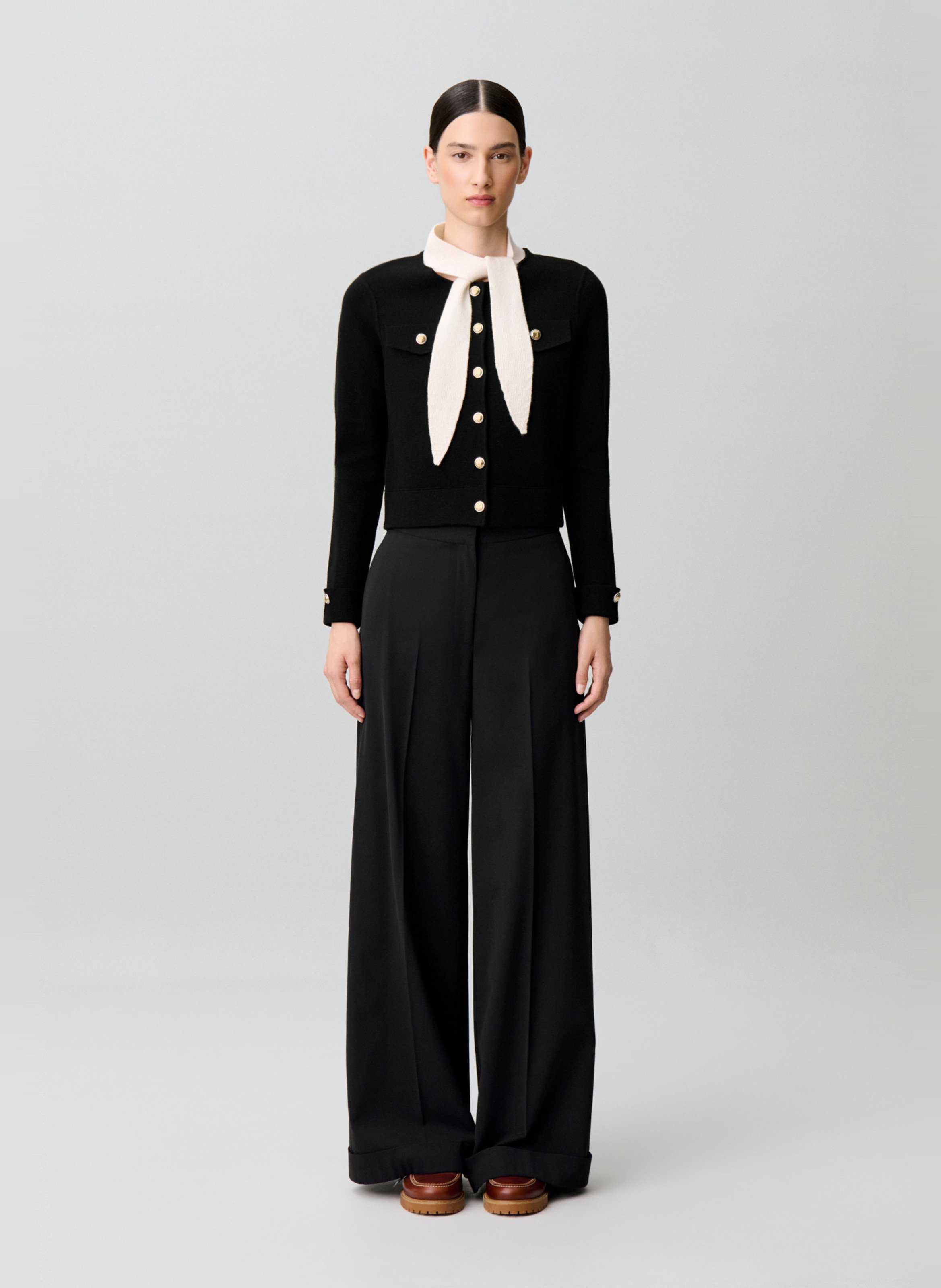 Pantalon droit uni CLAUDIE PIERLOT Noir