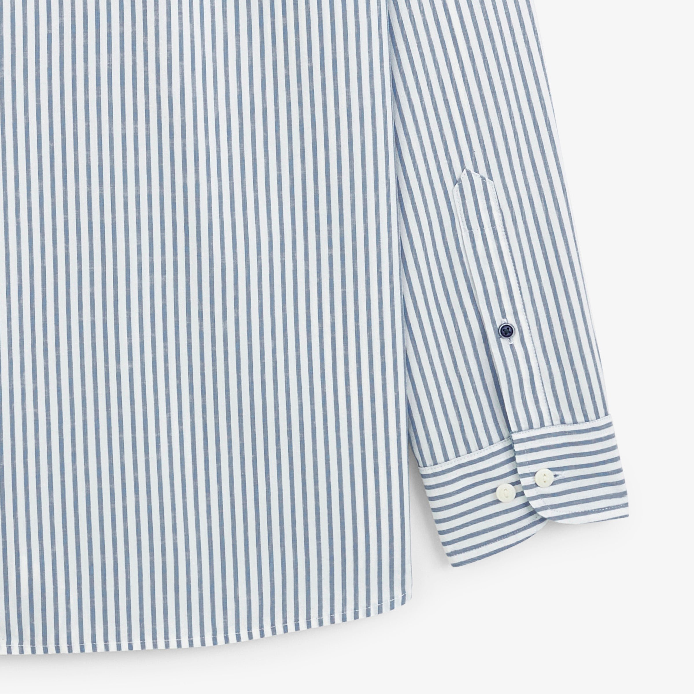 Long-sleeved cotton shirt with stripes SERGE BLANCO Blue