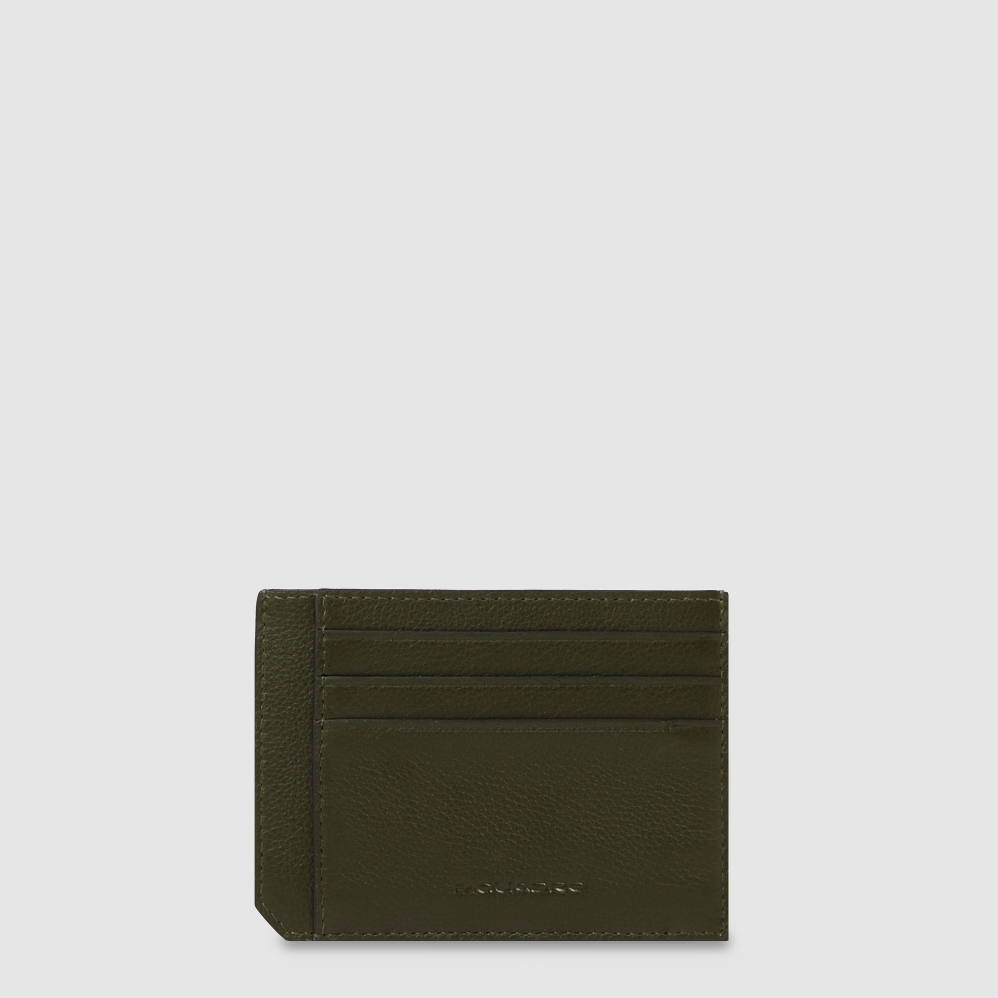 Men's slim leather credit card holder with RFID protection PIQUADRO Green
