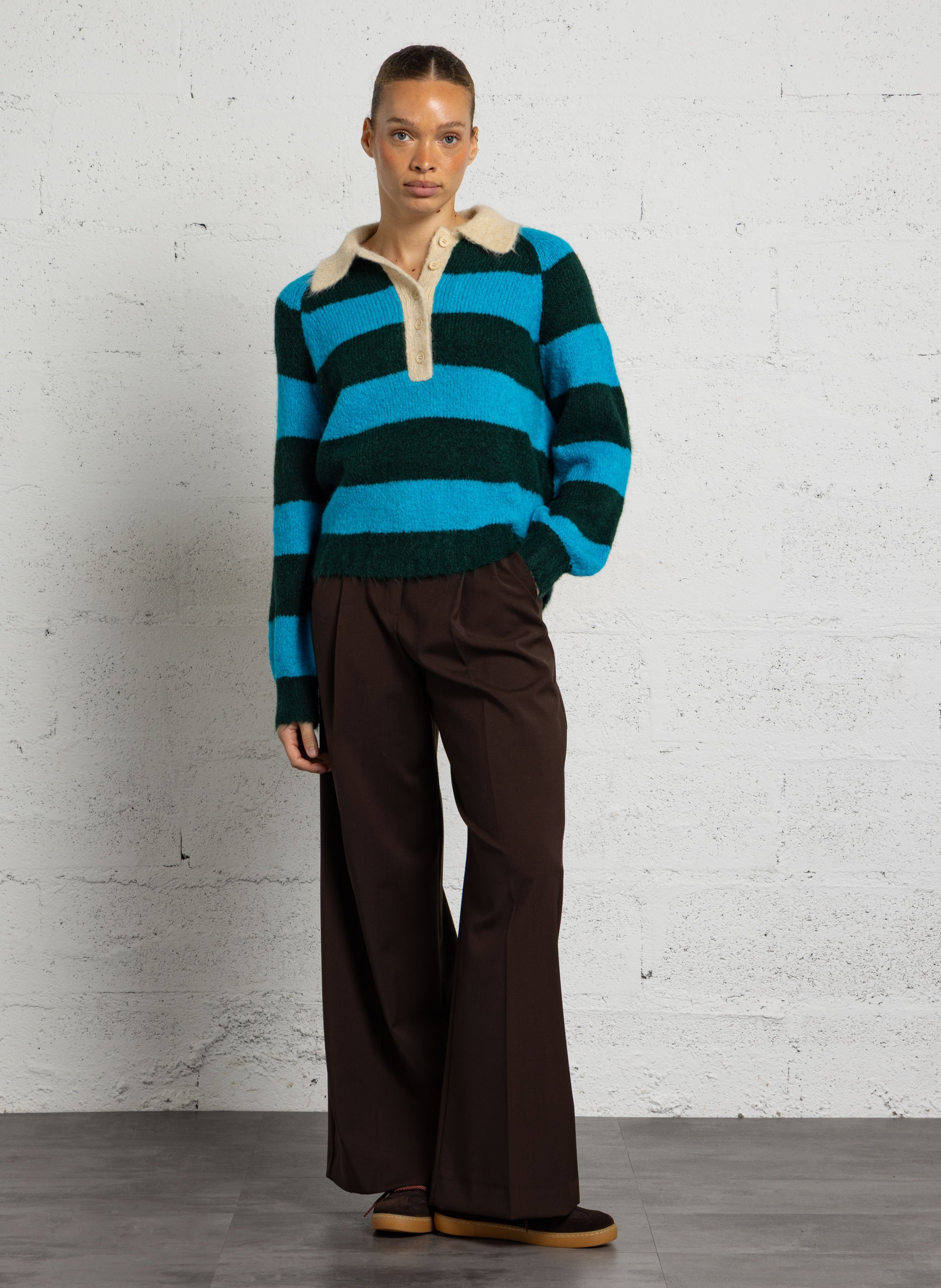 Sweater with polo collar THE TINY BIG SISTER Multicolored